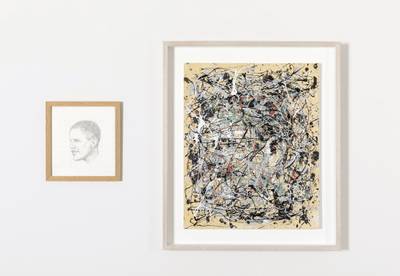 Portrait of President Barack Obama in the Style of Jackson Pollock