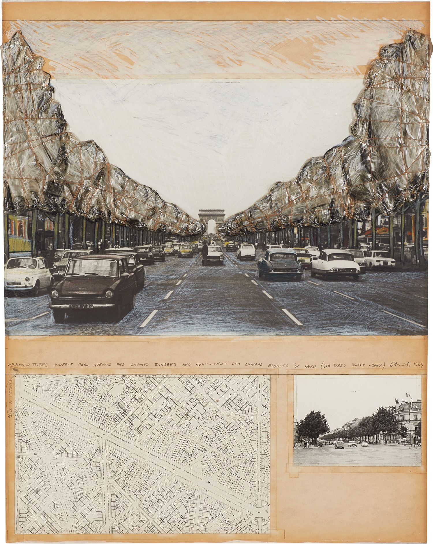 Christo — Wrapped Trees (Project for Avenue des Champs-Elysées)