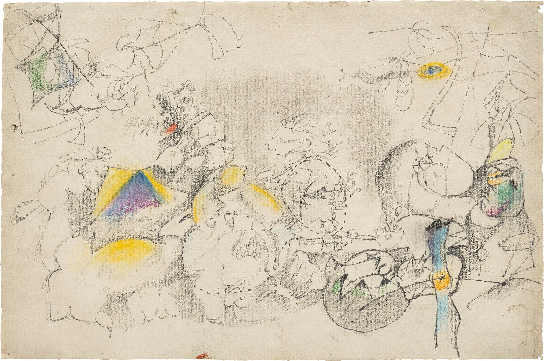 graphite and crayon on paper