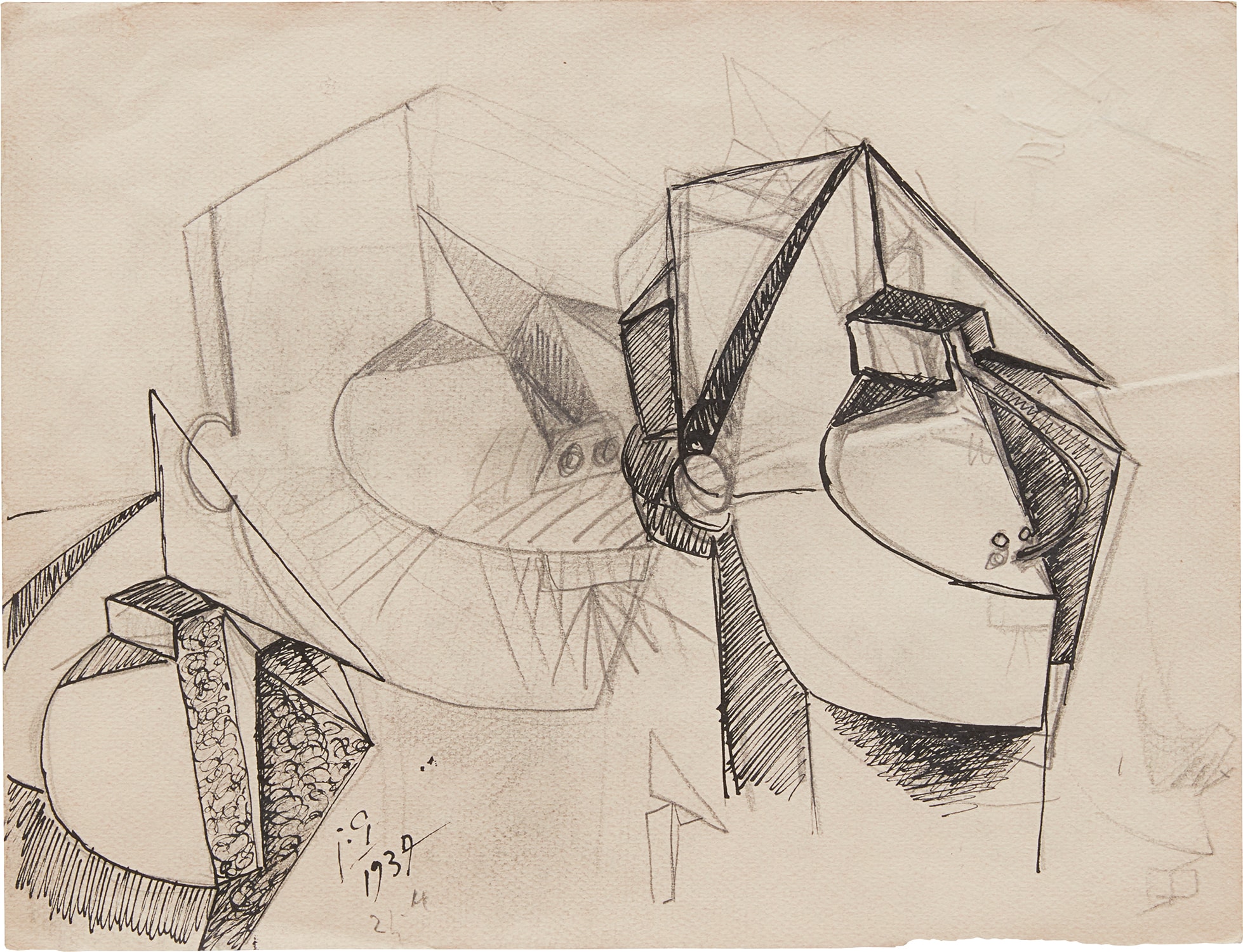 Têtes de femmes (recto); Têtes et études de sculptures (verso)