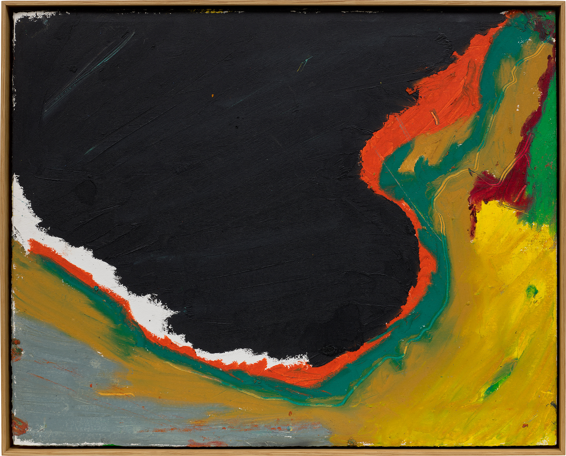 Harold Ancart — oilstick and graphite on paper laid down on board, in artist's frame