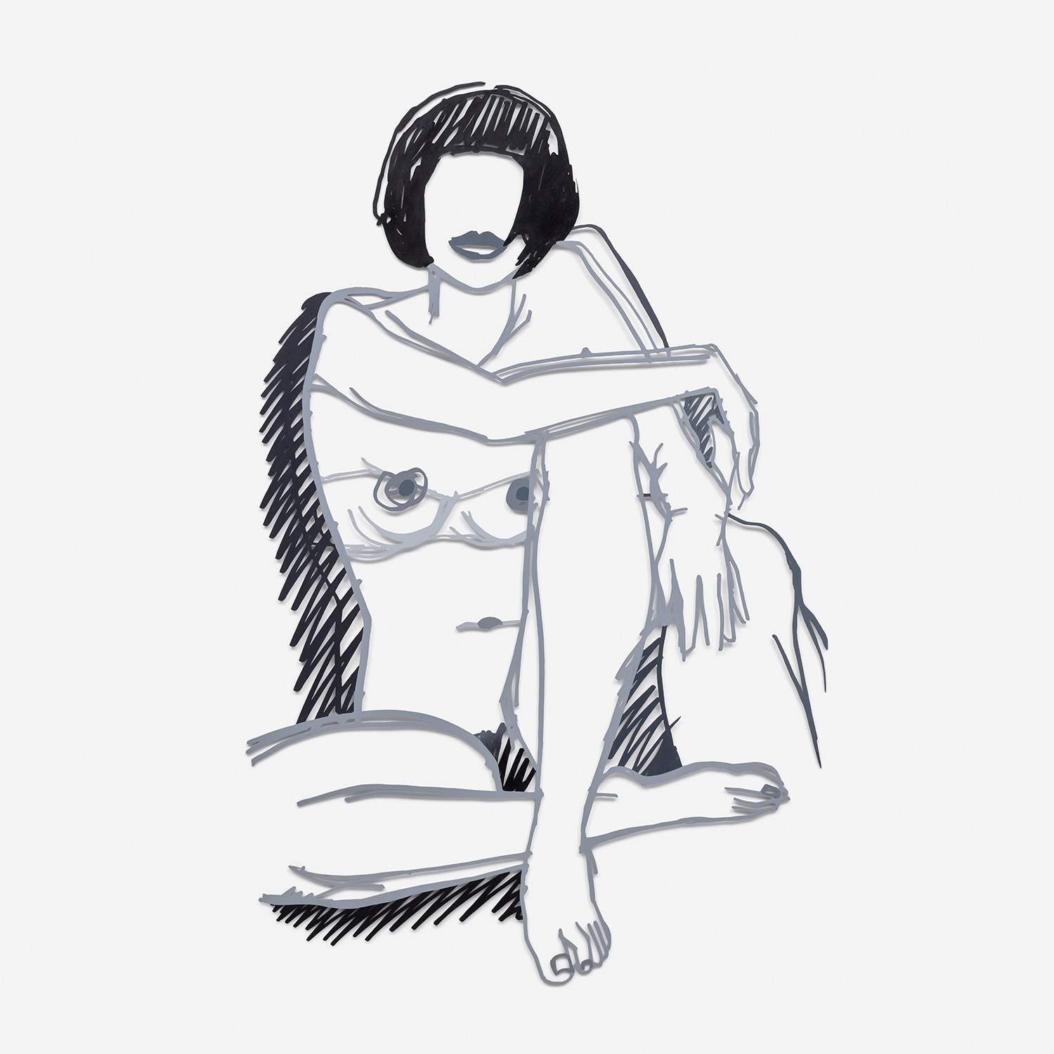 Tom Wesselmann — Monica Sitting, Arm on Knee (Gray)