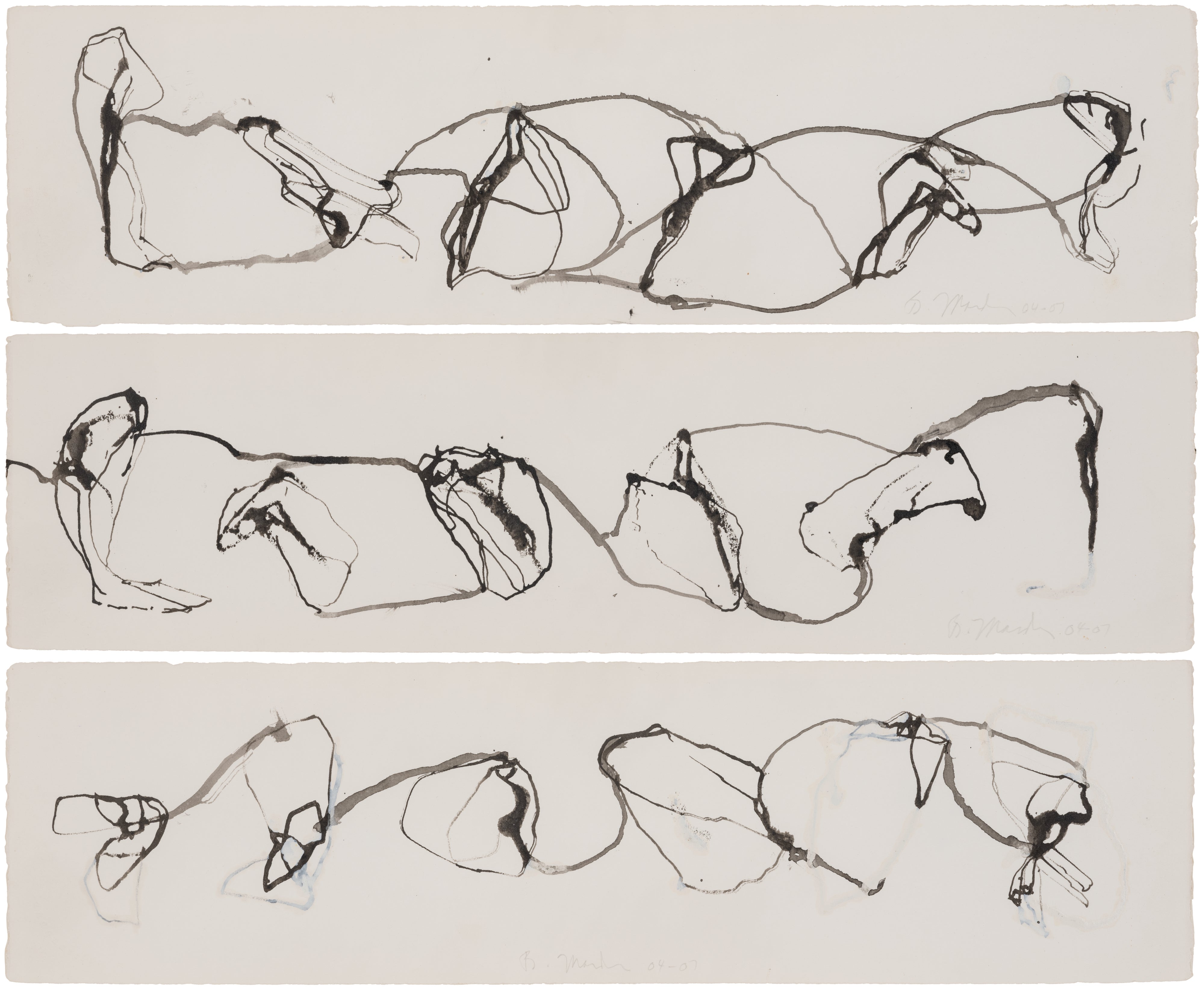 Brice Marden — Three Works: Nevisian Story 17/Garden 1; 18/Garden 2; 19/Garden 3