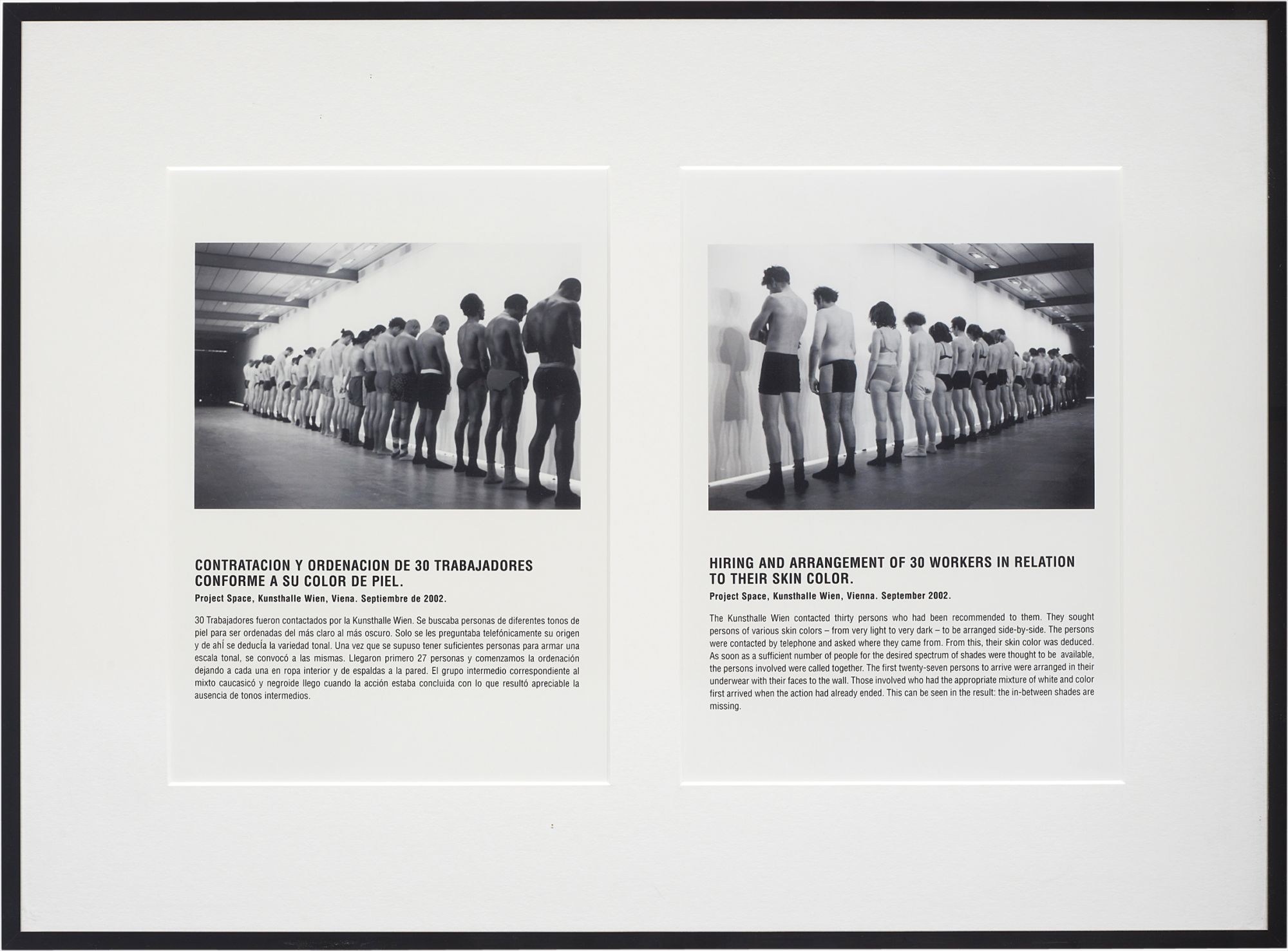 Hiring and arrangement of 30 workers in relation to their skin colour