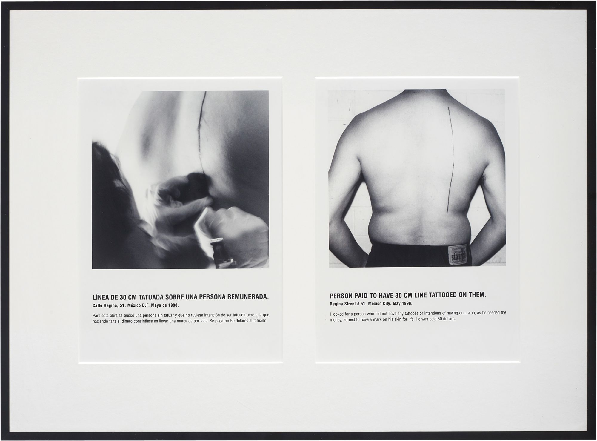 Person Paid to have 30 cm line tattooed on them