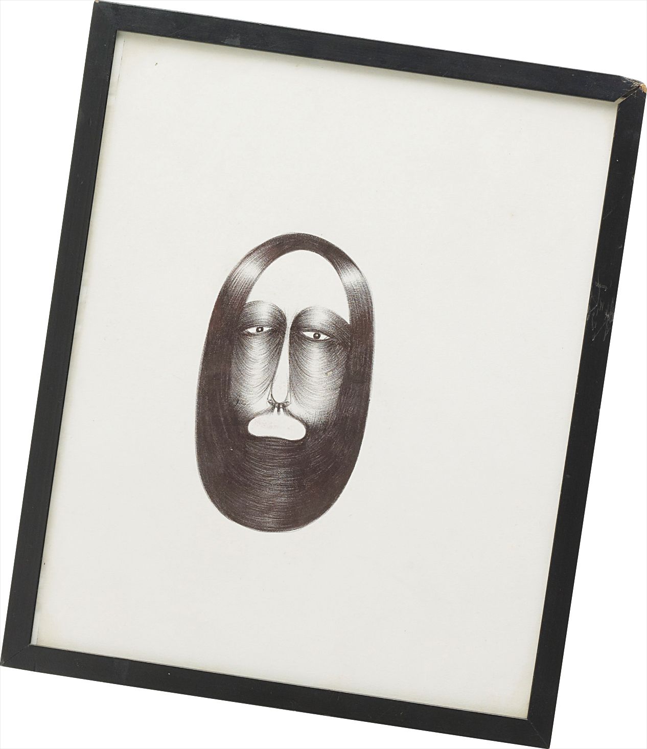 ballpoint pen on paper in artist's frame with motor