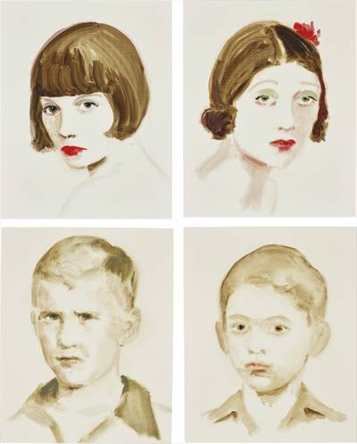 Four works: (i) Louise Brooks; (ii) Barbara La Marr; (iii) Bush; (iv) Ghandi