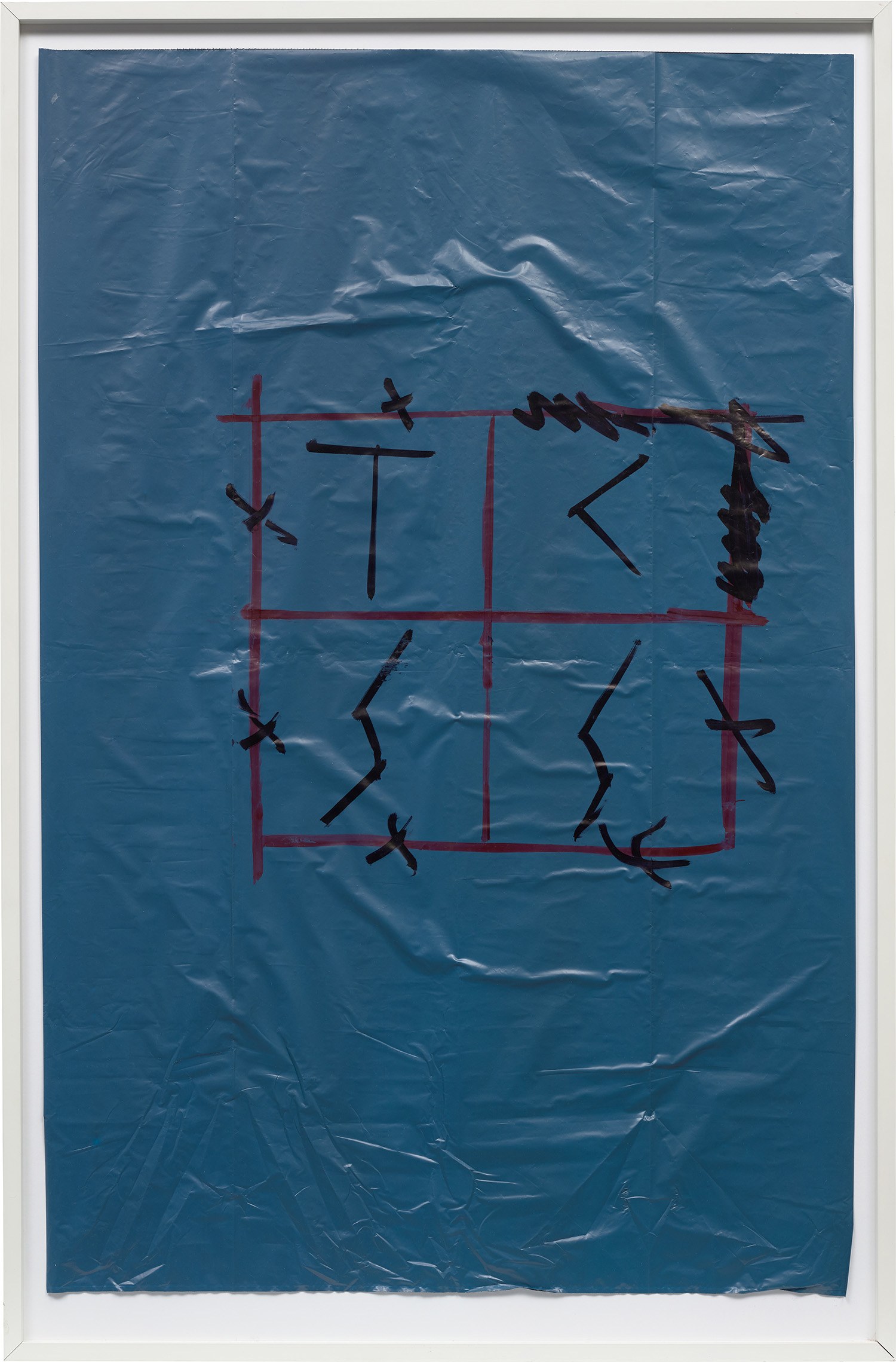 Matias Faldbakken — marker pen on plastic bag, in artist's frame