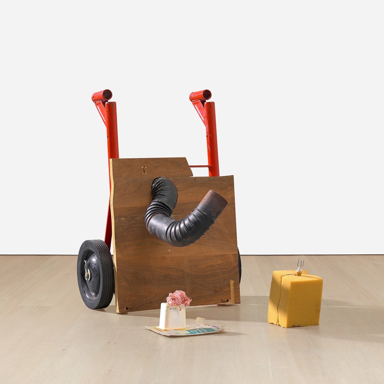 John Bock — metal, wood, silicon, yoghurt cup, plastic bandage cover and foam, in 3 parts