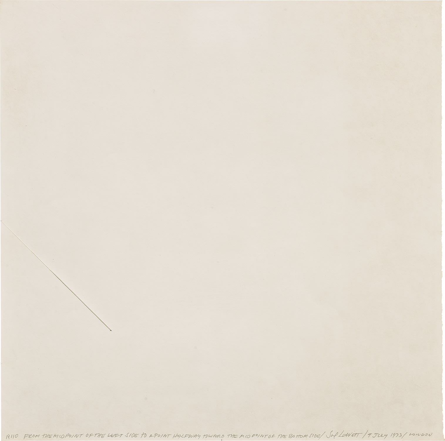 Sol LeWitt — From the midpoint of the left side to a point halfway toward the midpoint of the bottom side