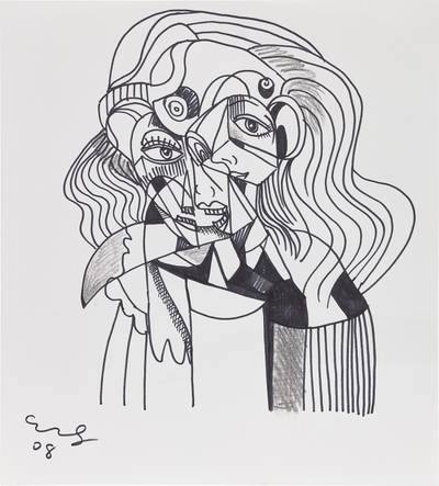 felt tip pen and graphite on paper