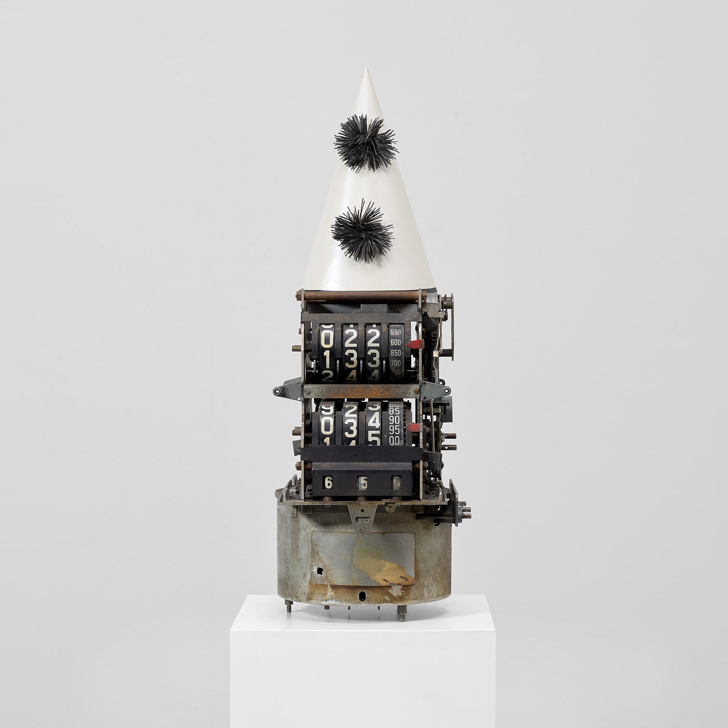Maurizio Cattelan — sculpture comprising paper fairy hat and engine tachometer