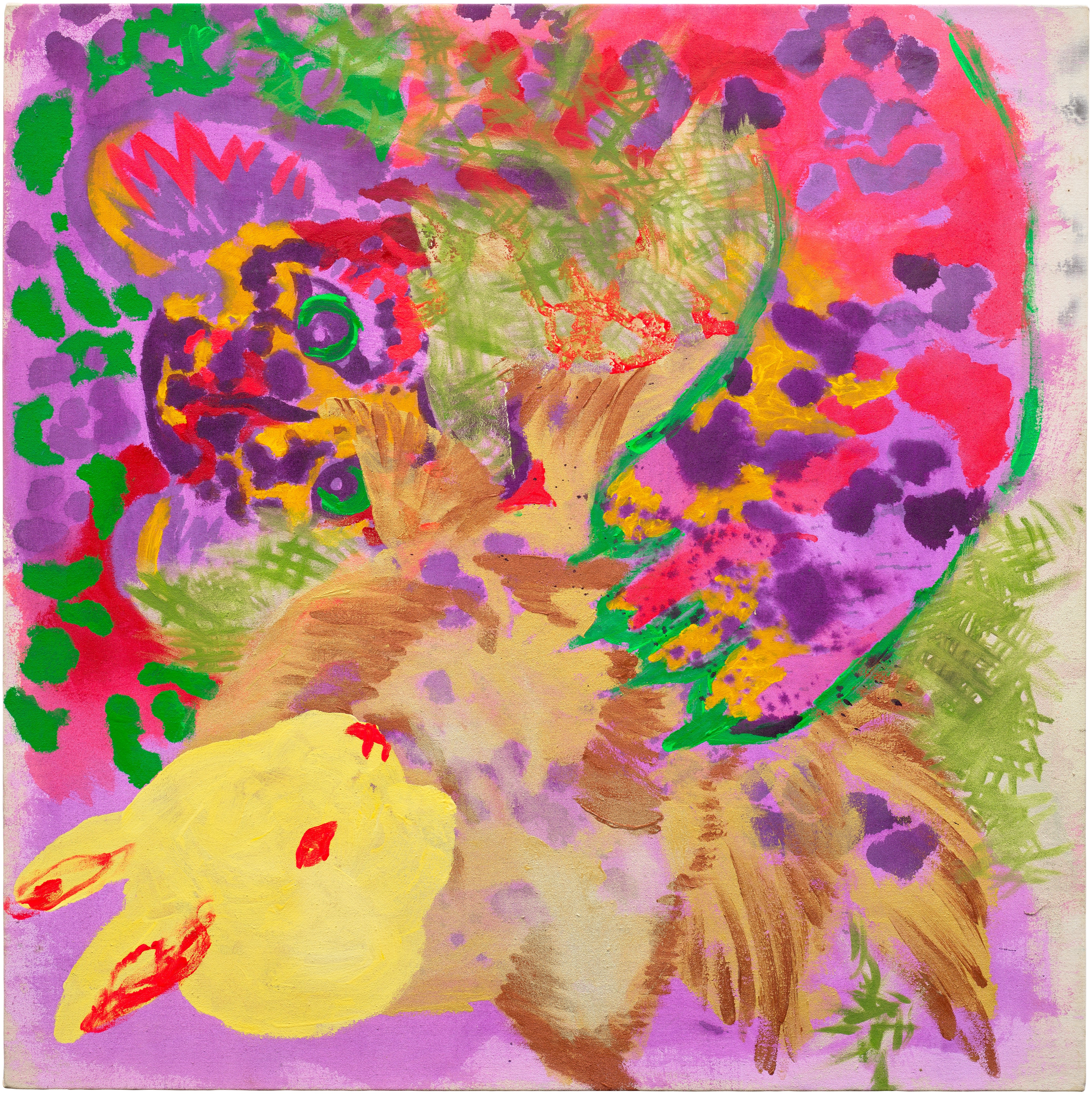 Rita Ackermann — Purple Freckles on a Red Tiger