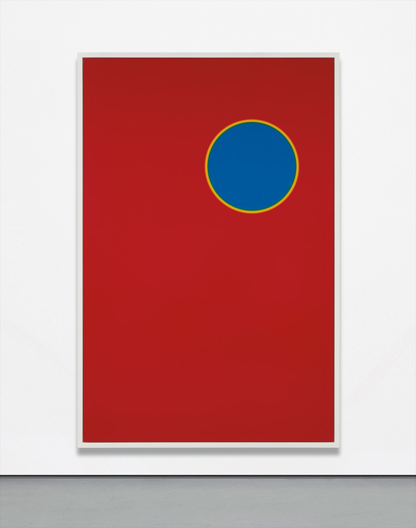 Cory Arcangel — Photoshop CS: 110 by 72 inches, 300 DPI, RGB, square pixels, default gradient "Russell's Rainbow" (turn transparency off), mousedown y=9300 x=14550, mouseup y=9300 x=19000