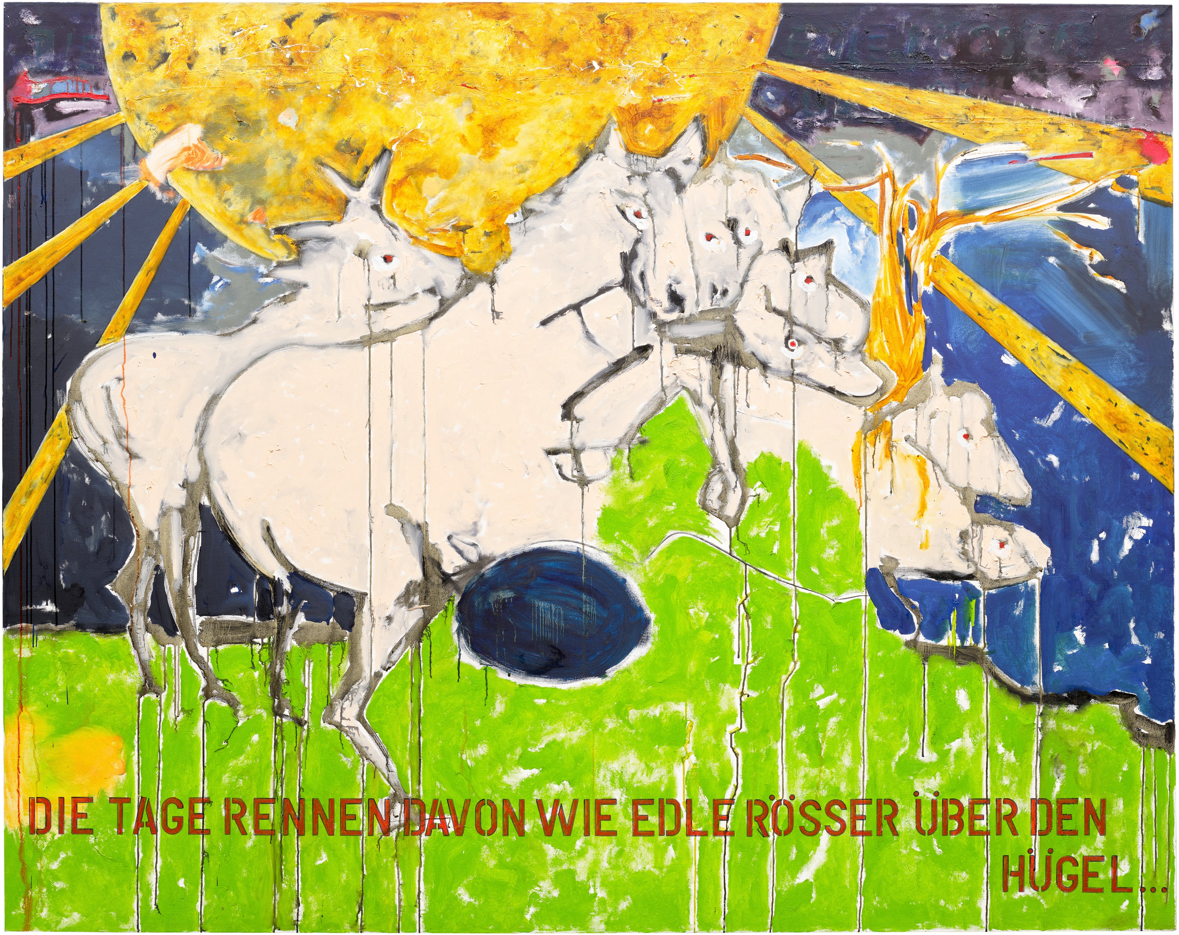 Werner Büttner — Die Tage rennen davon wie edle Rösser über den Hügel