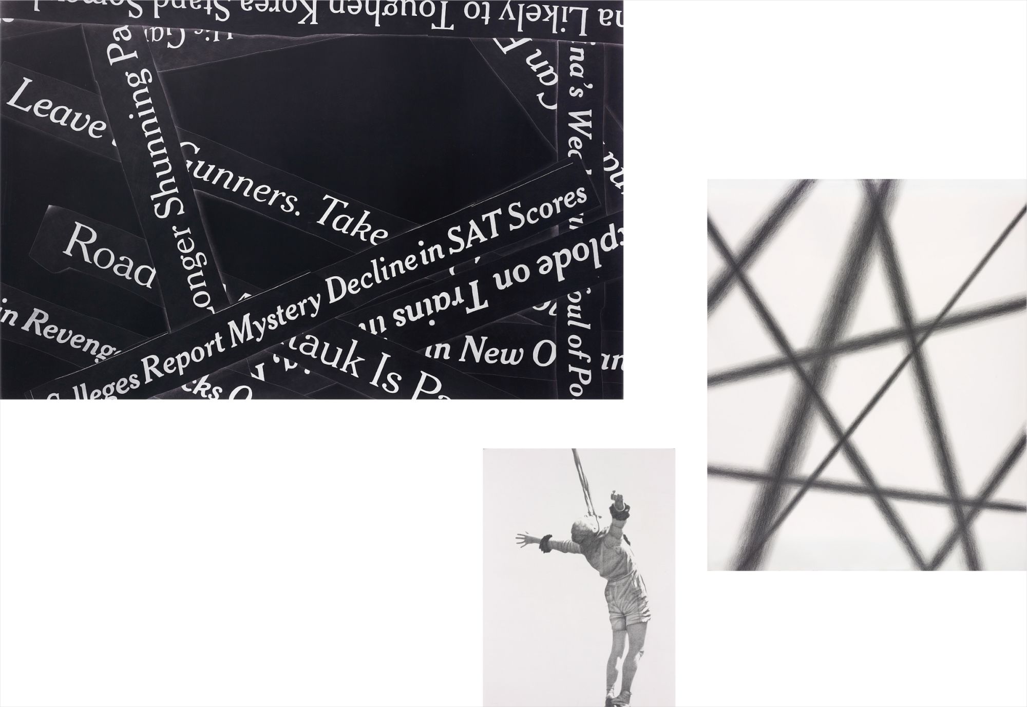 Leica Group (Headlines #7 [negative]; (ii) Trapeze #3; (iii) Abstract (fuzzy diagonals #3)