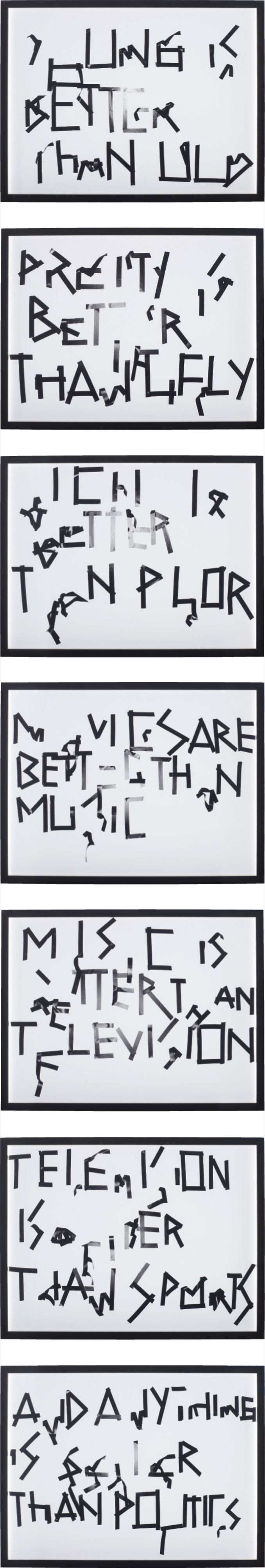 seven LightJet prints on Fuji archival grade paper