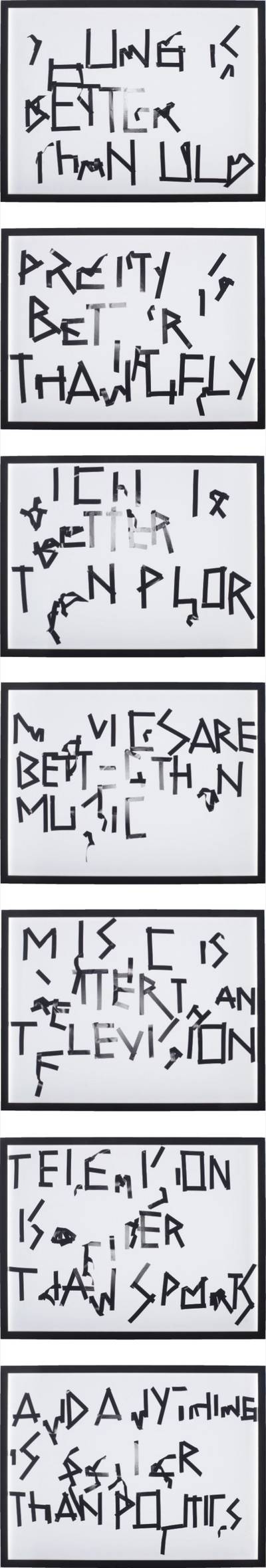 seven LightJet prints on Fuji archival grade paper