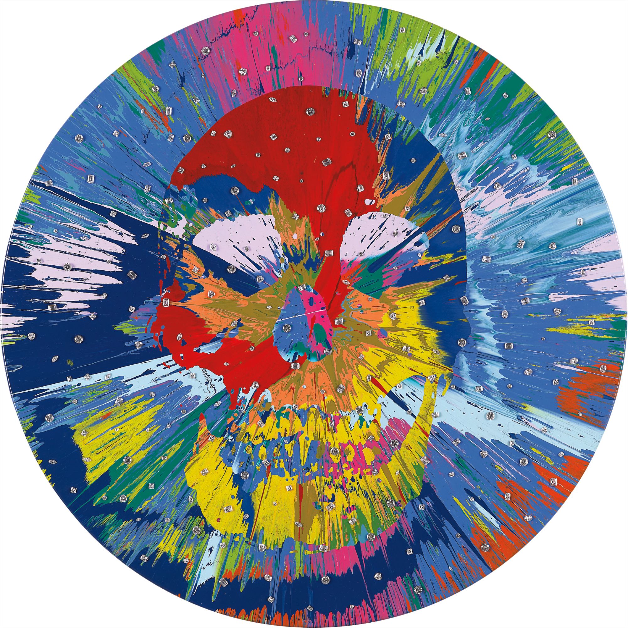 Damien Hirst — Beautiful Catequil Negativism Painting for Nick (with Diamonds)