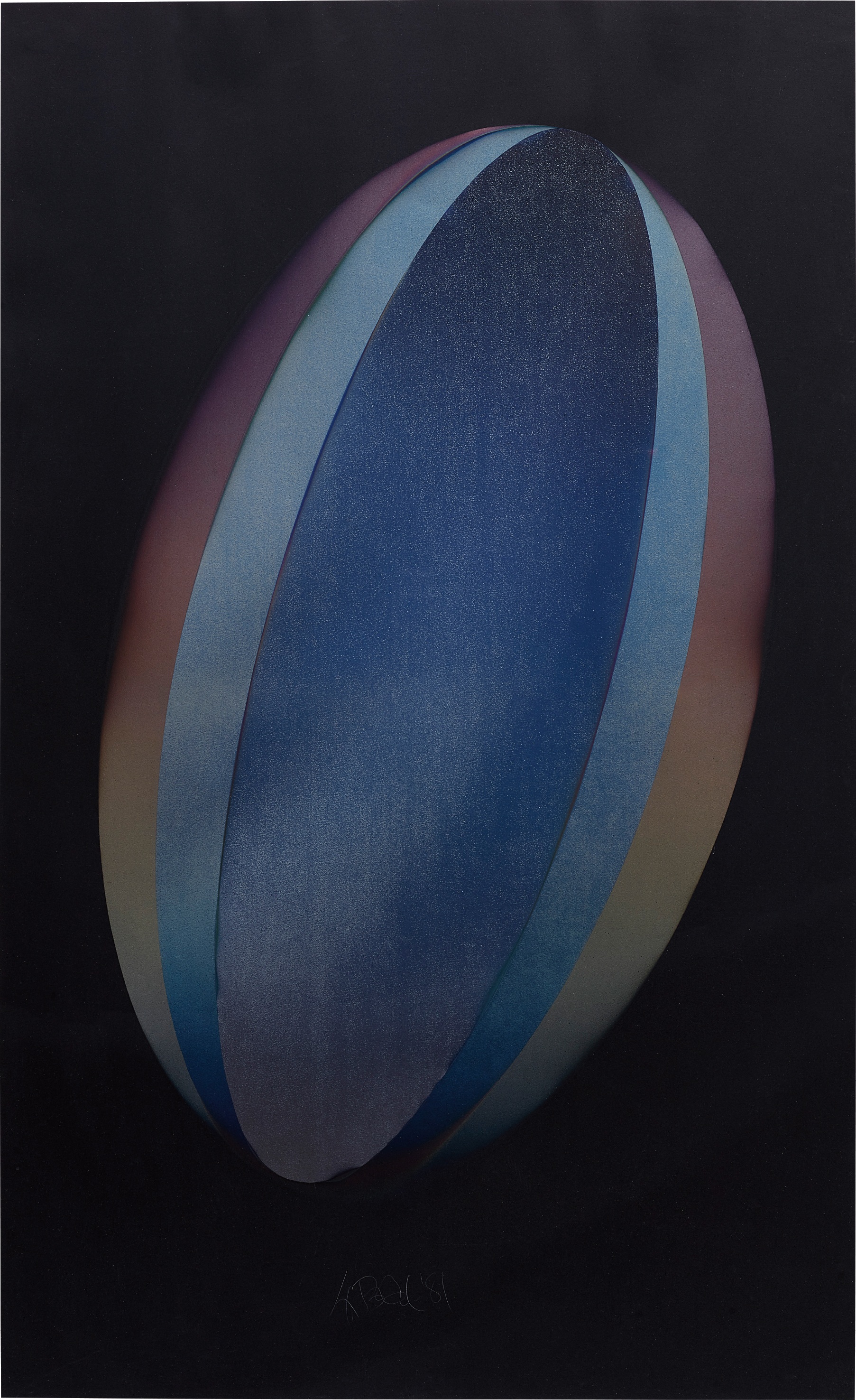 Larry Bell — ELBK 10 (Ellipse on Black 10)