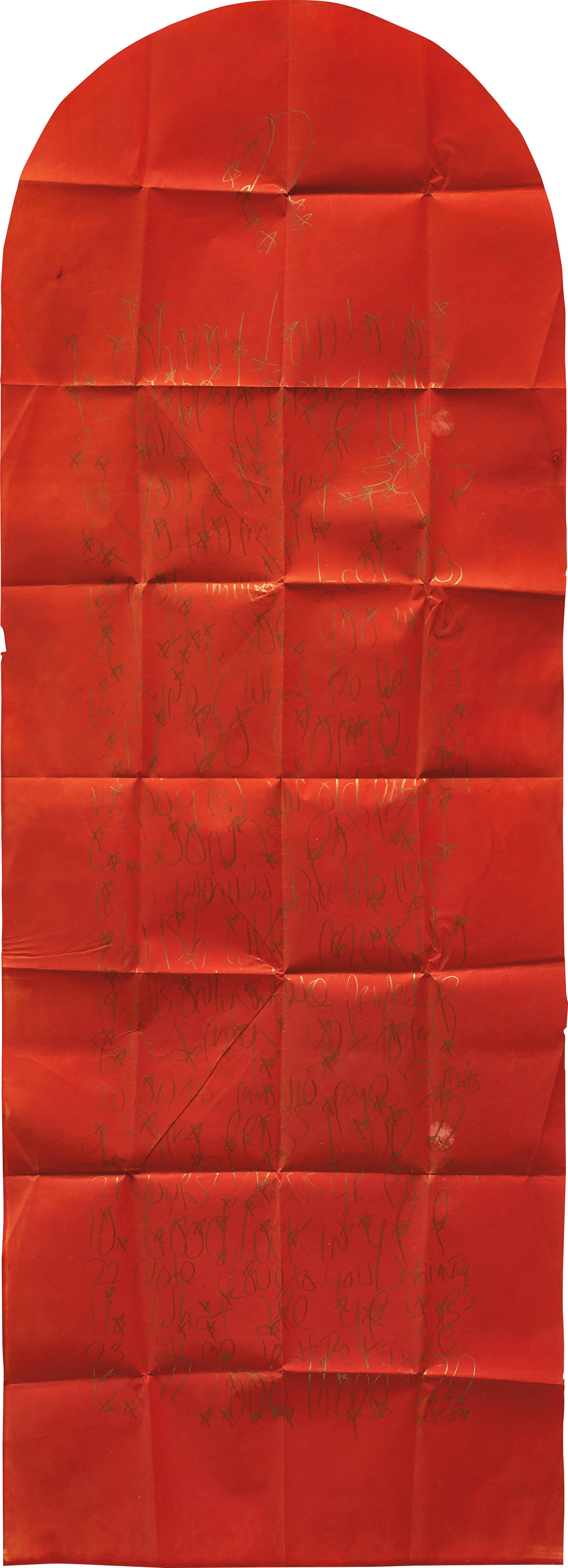 James Lee Byars — Penis Letter to Jon Thompson