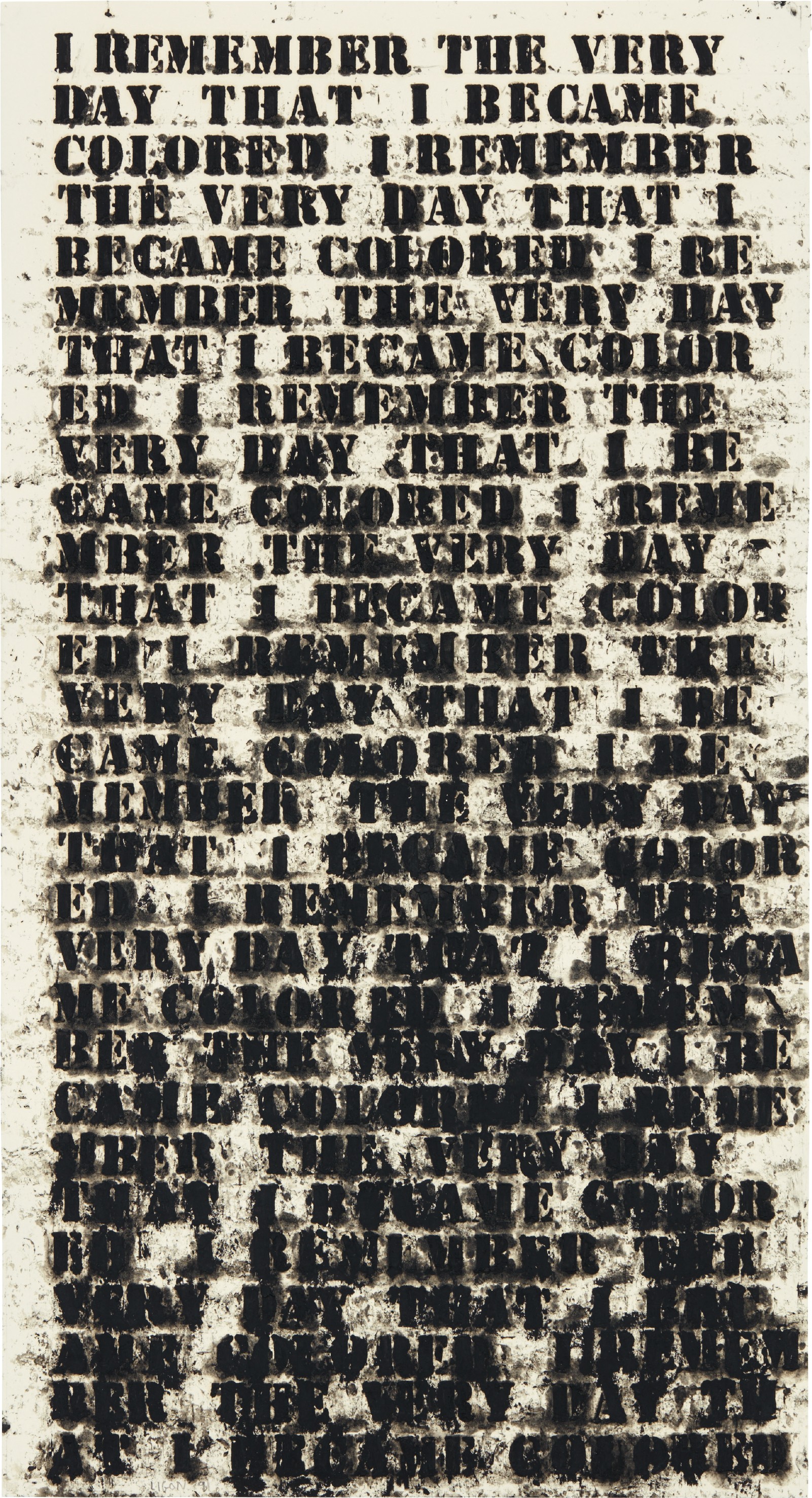 Glenn Ligon — oilstick on paper