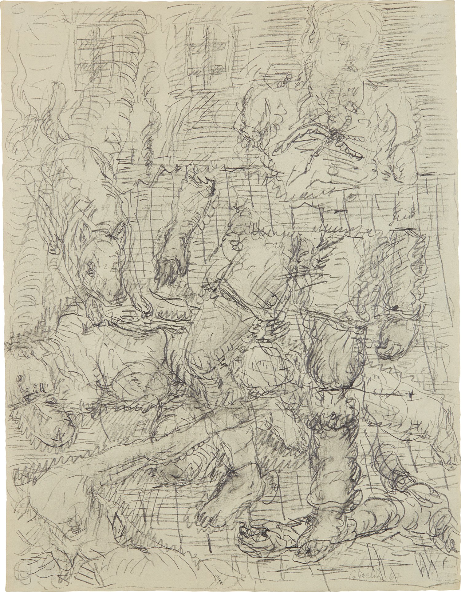 Georg Baselitz — Jäger mit Hund (Hunter with Dog)