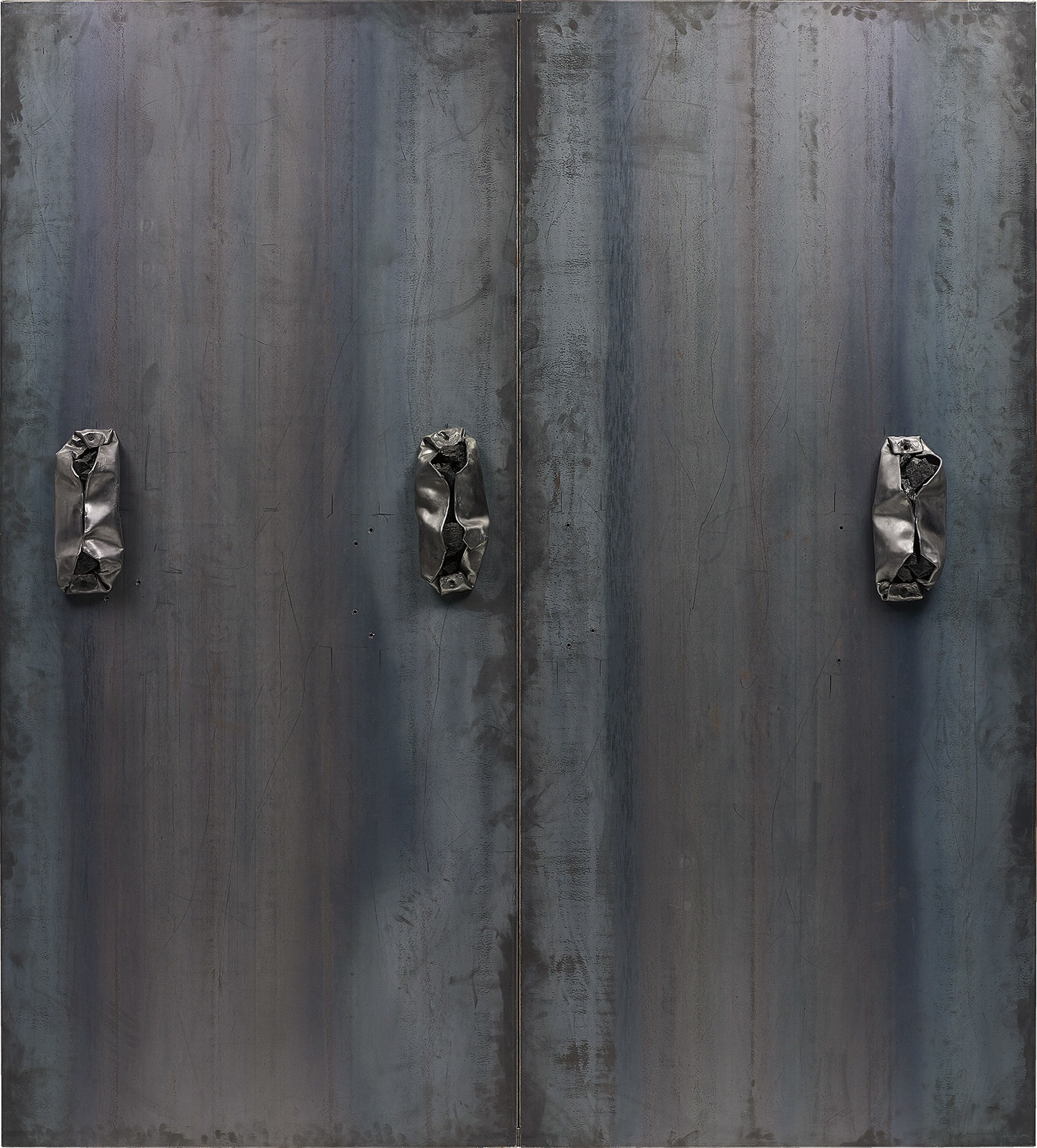 Jannis Kounellis — coal and lead on iron