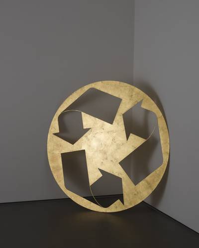 gold leaf on laser-cut steel