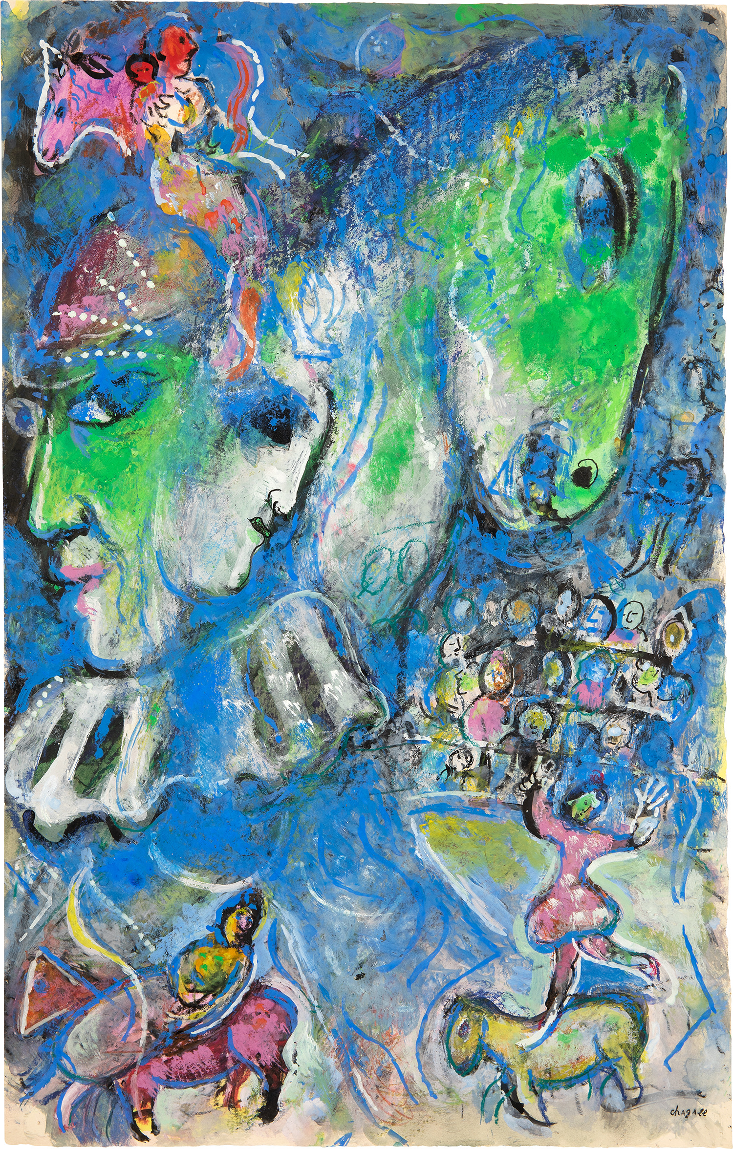 Marc Chagall — Deux profils verts au cirque