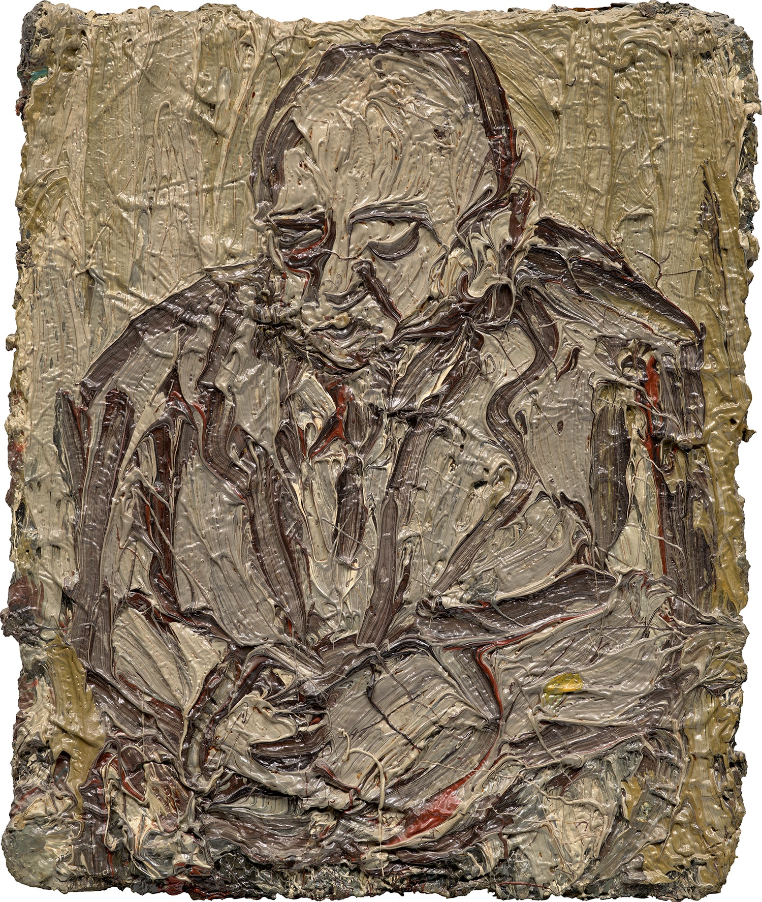 Leon Kossoff — Father Seated in an Armchair Asleep