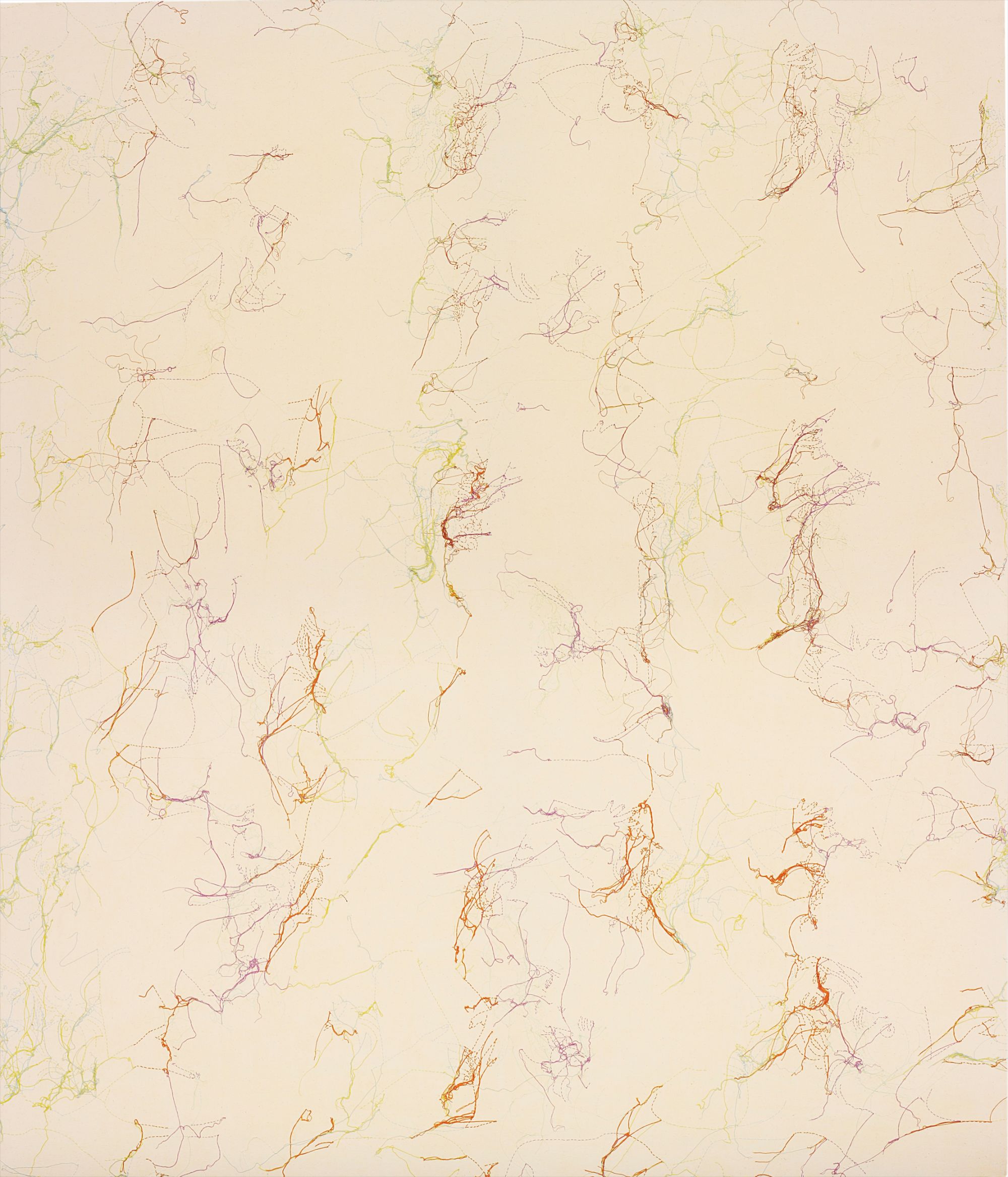 embroidery and gel medium on canvas