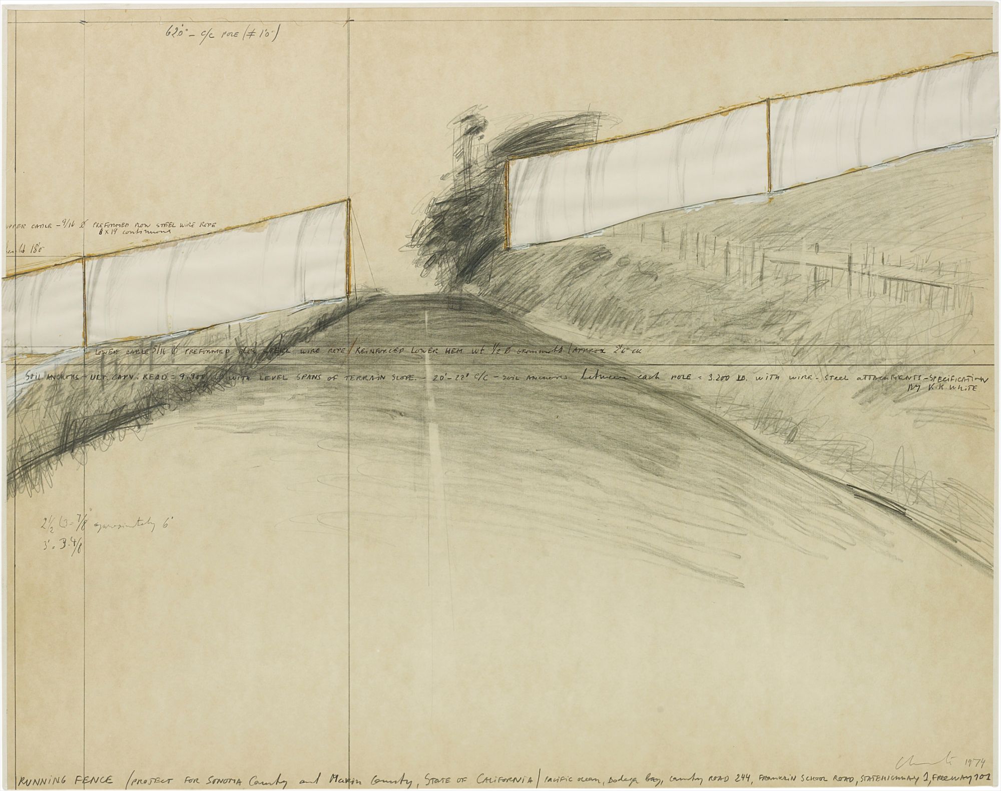 Christo — Running fence (Project for Sonoma County and Marin County, State of California)
