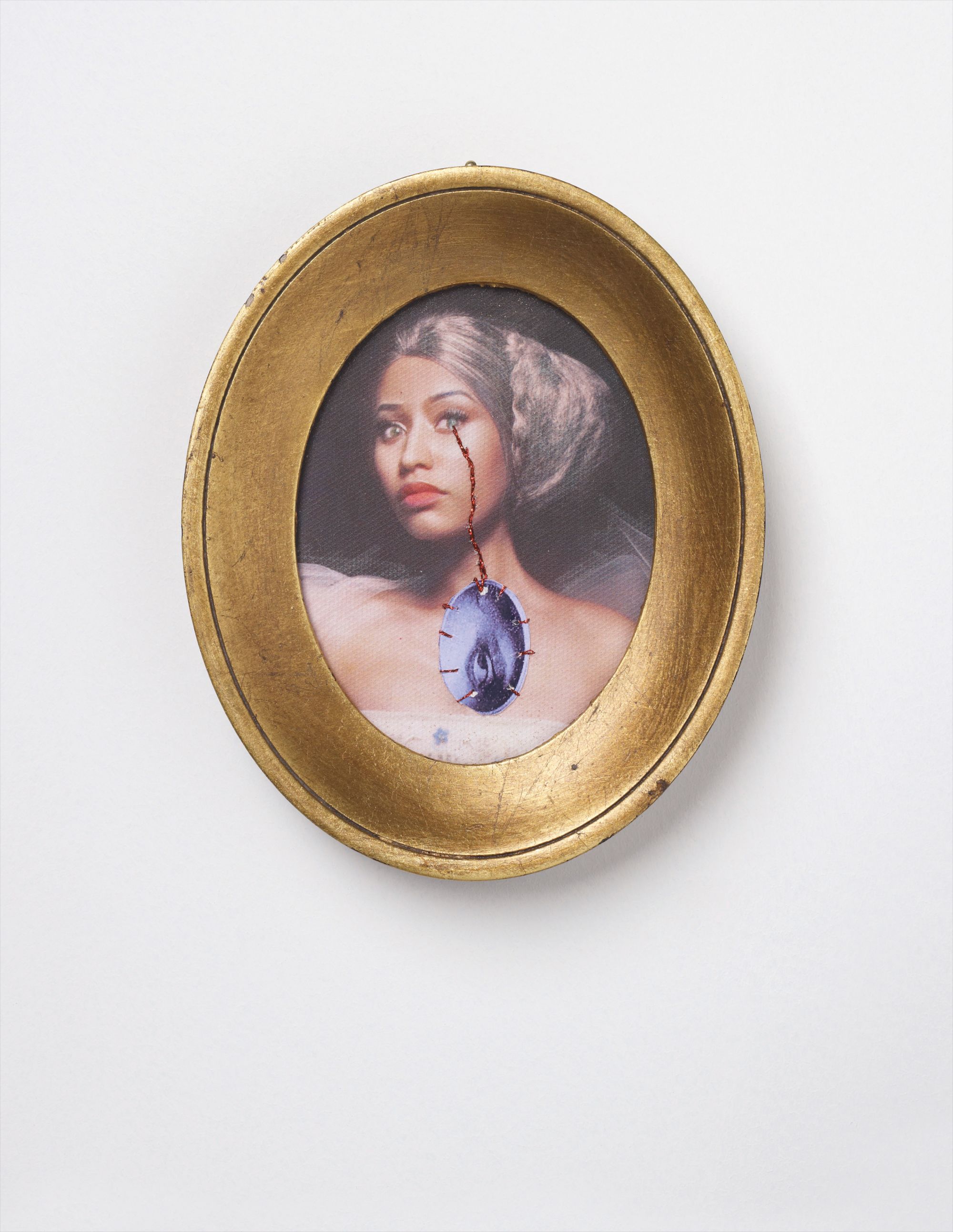 Study for the November 2011 Art Issue Cover of W Magazine featuring a Rococo Portrait of Nicki Minaj as Jeanne Bécu Comtesse du Barry crying the eye of Virginia Oldoini Contessa di Castiglione