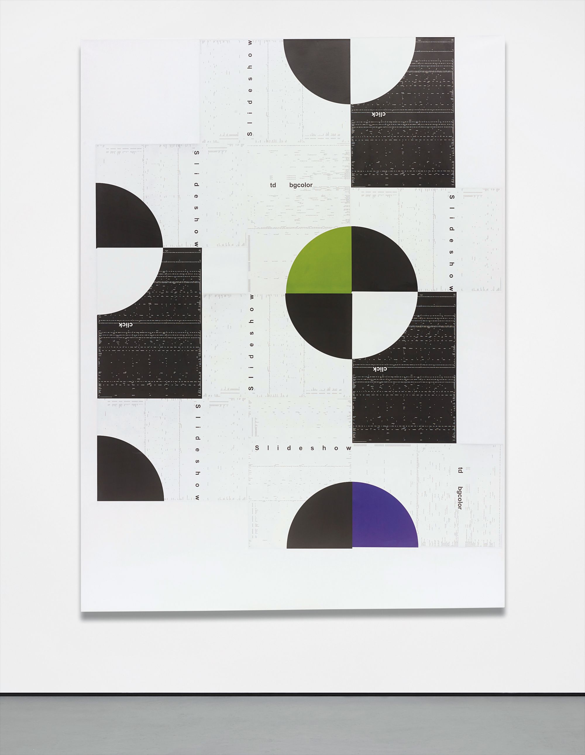 Michael Riedel — collaged posters on canvas