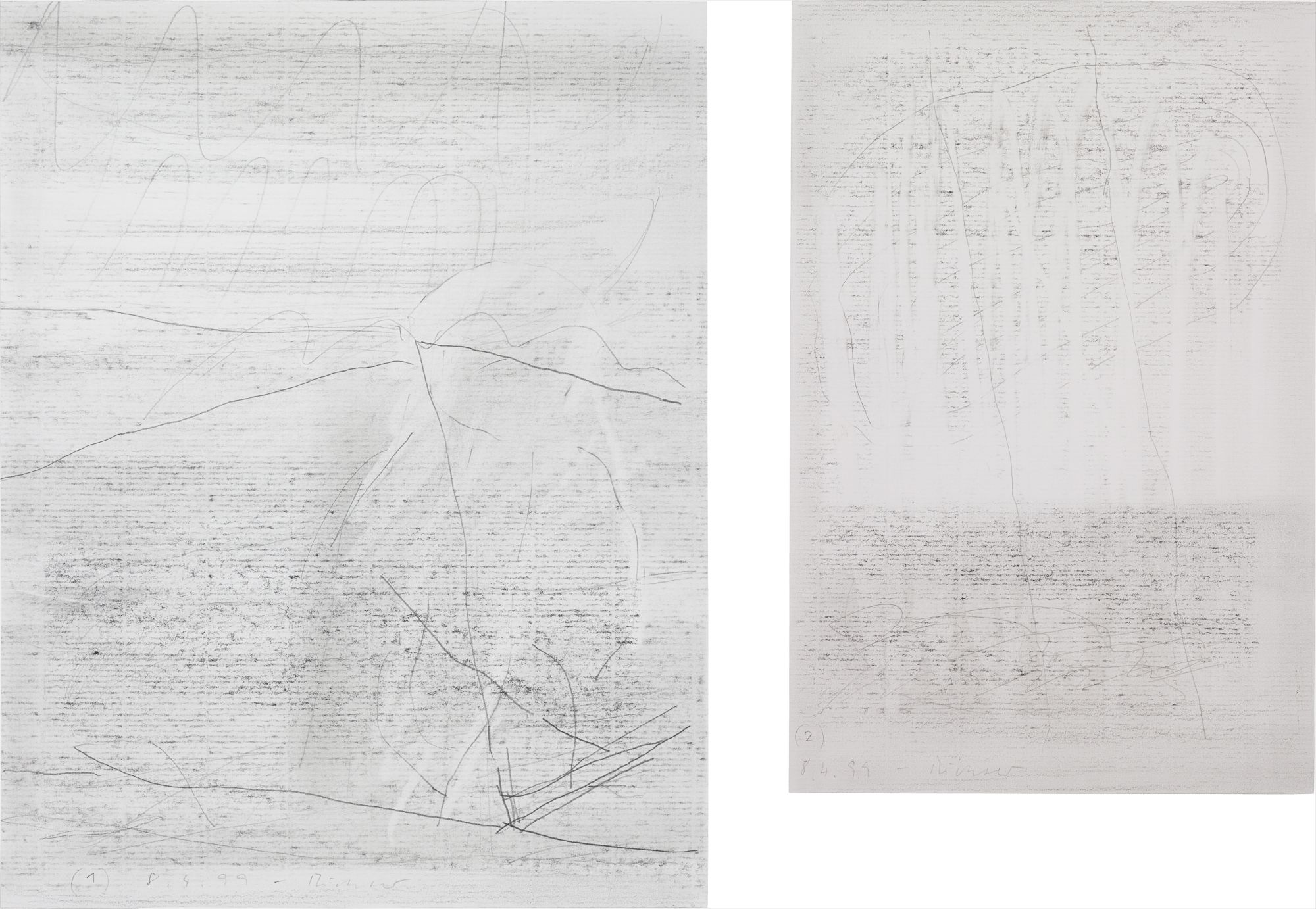 Gerhard Richter — Two works: (i) 8.4.1999 (1); (ii) 8.4.1999 (2)