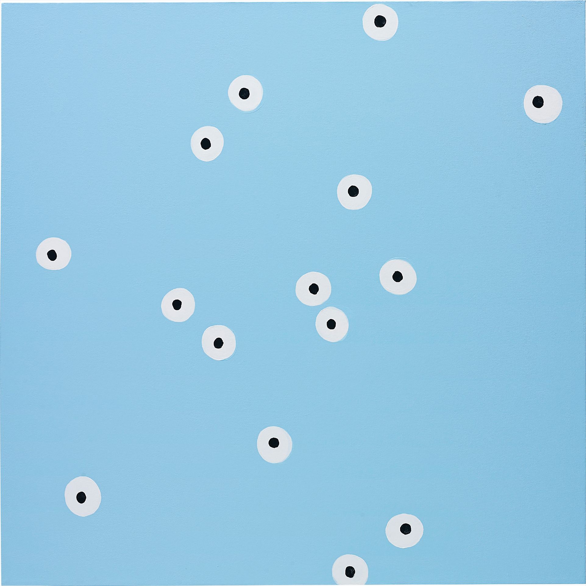 Blue Landscape with 15 Circles