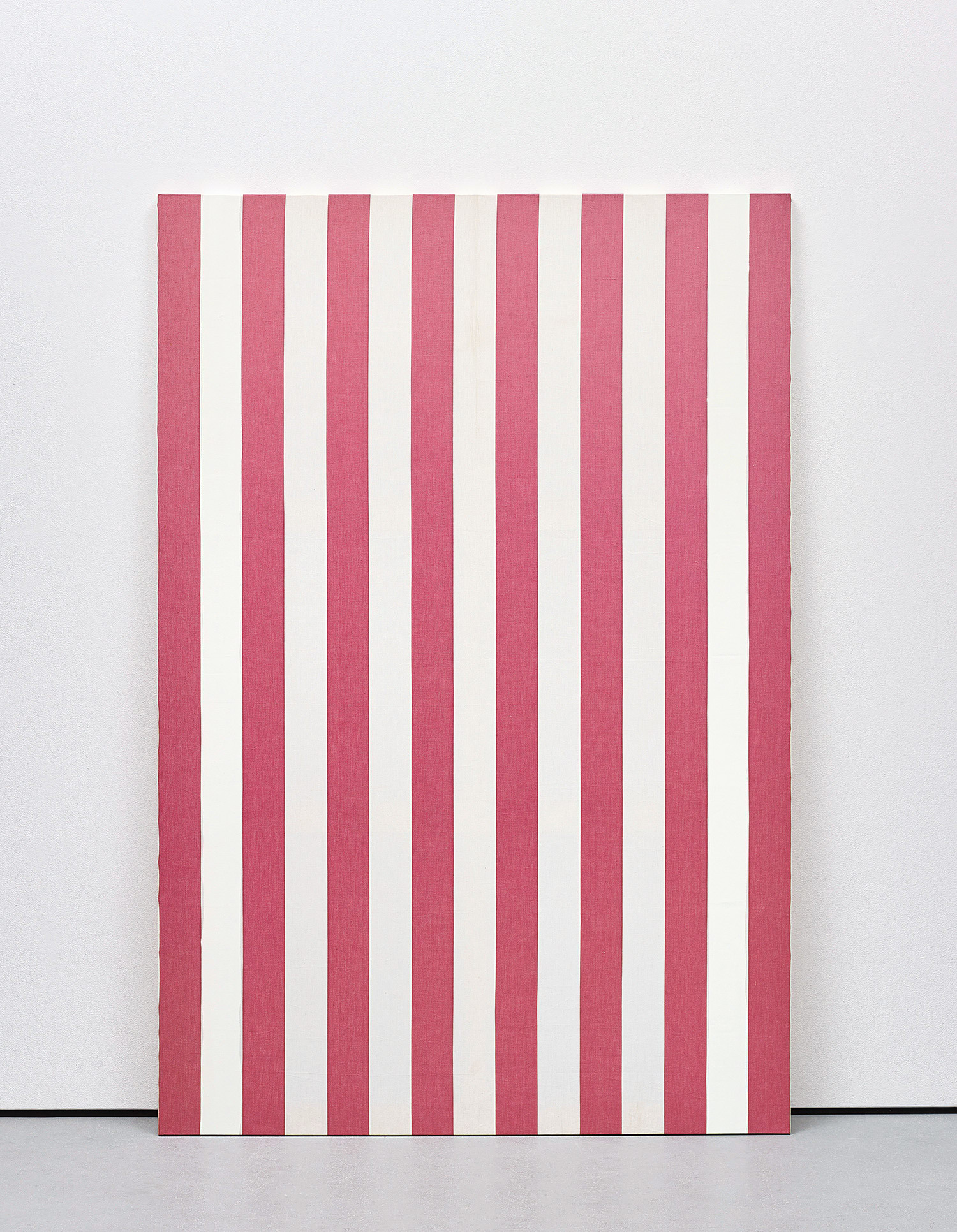 Peinture acrylique sur tissu rayé blanc et rouge