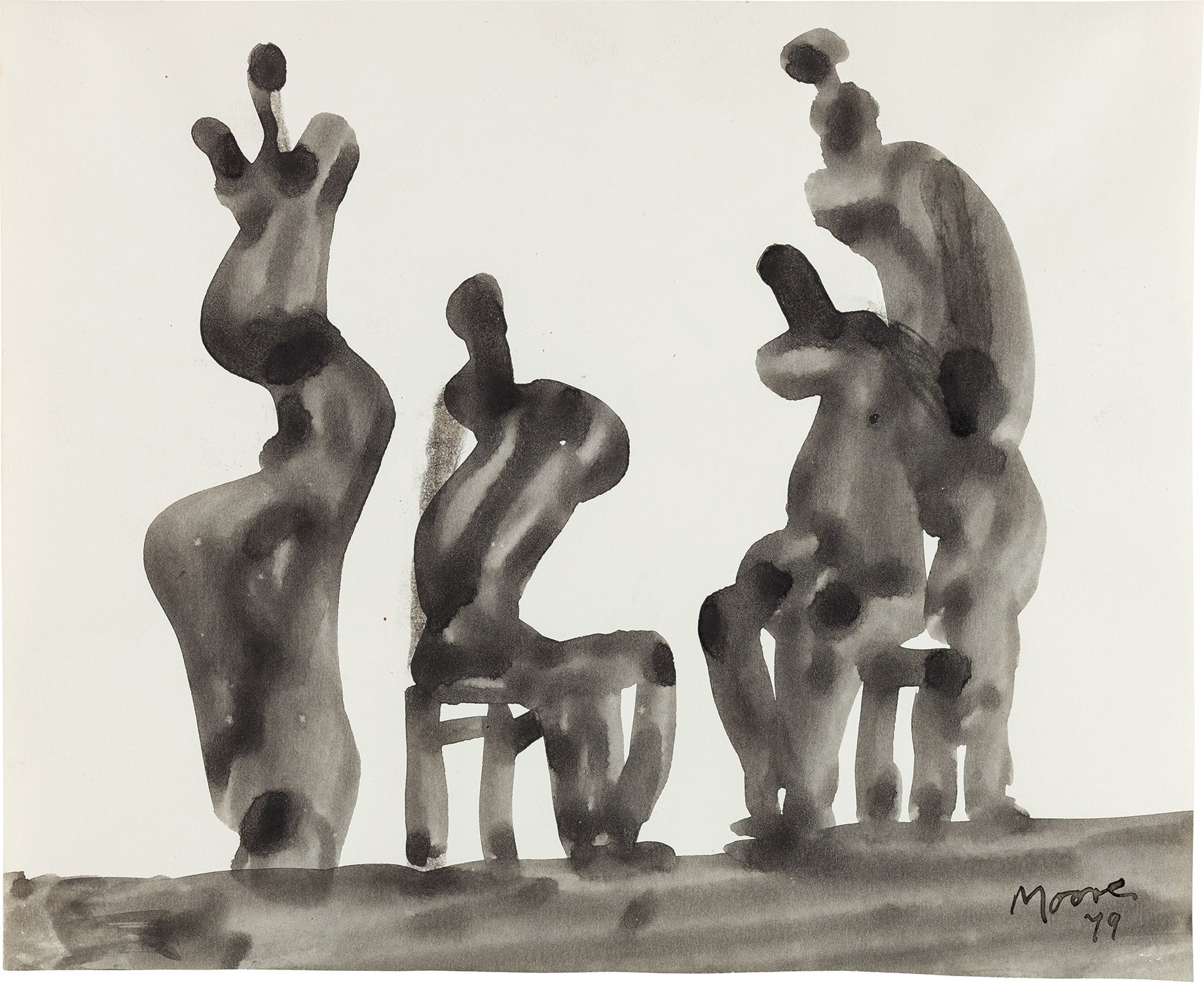 Henry Moore — Four Figures Seated and Standing