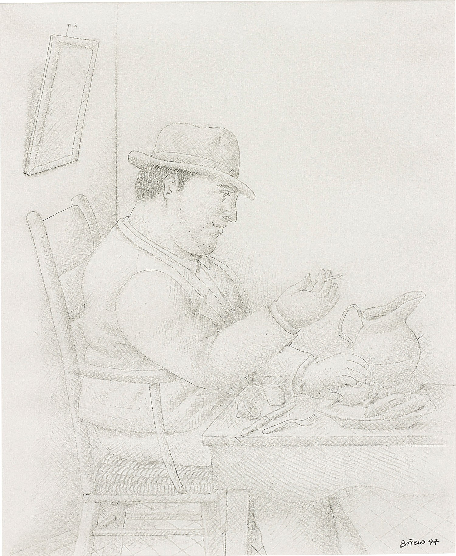 Fernando Botero — Man at Table