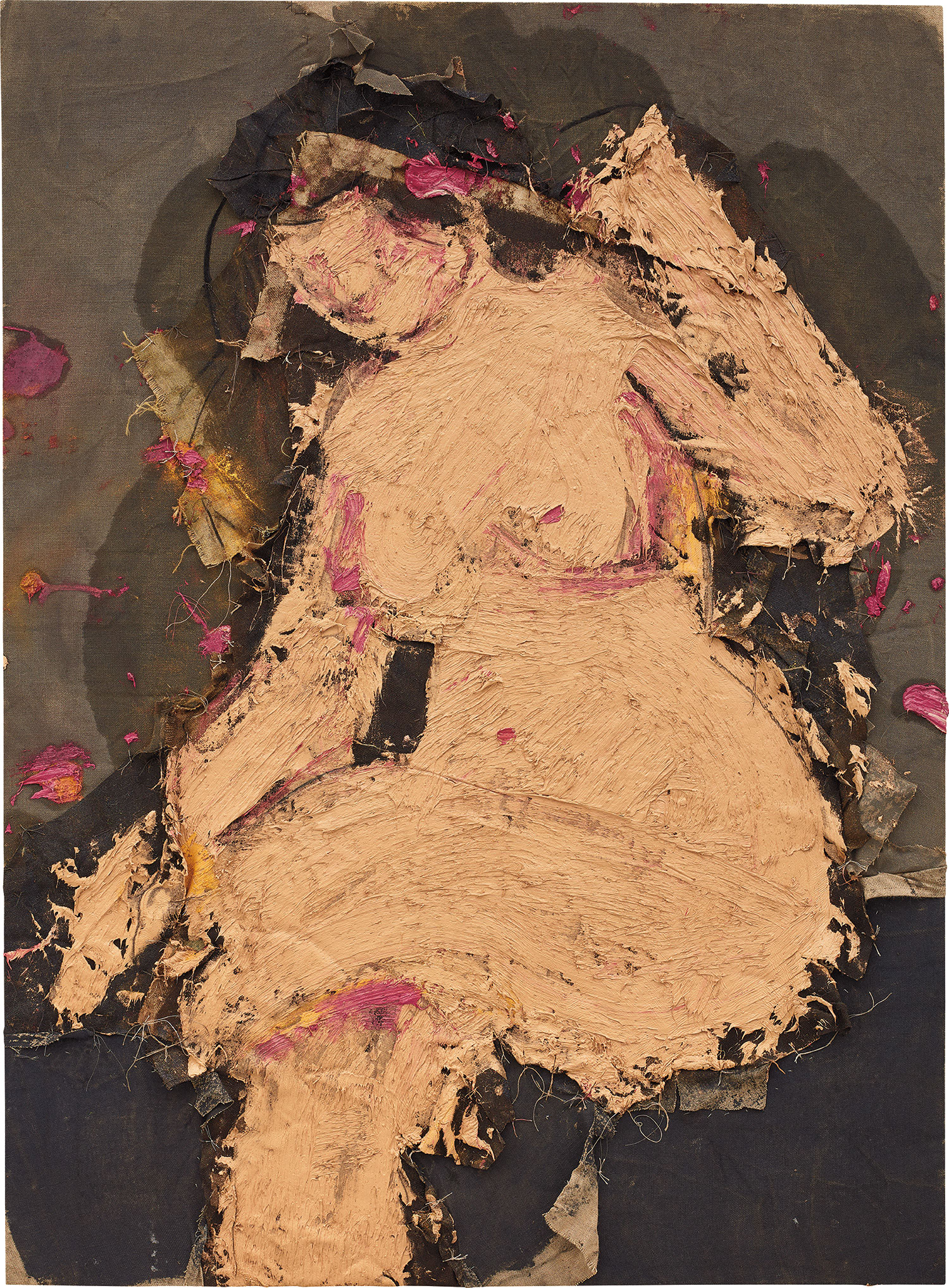 Manolo Valdés — Desnudo sobre fondo gris