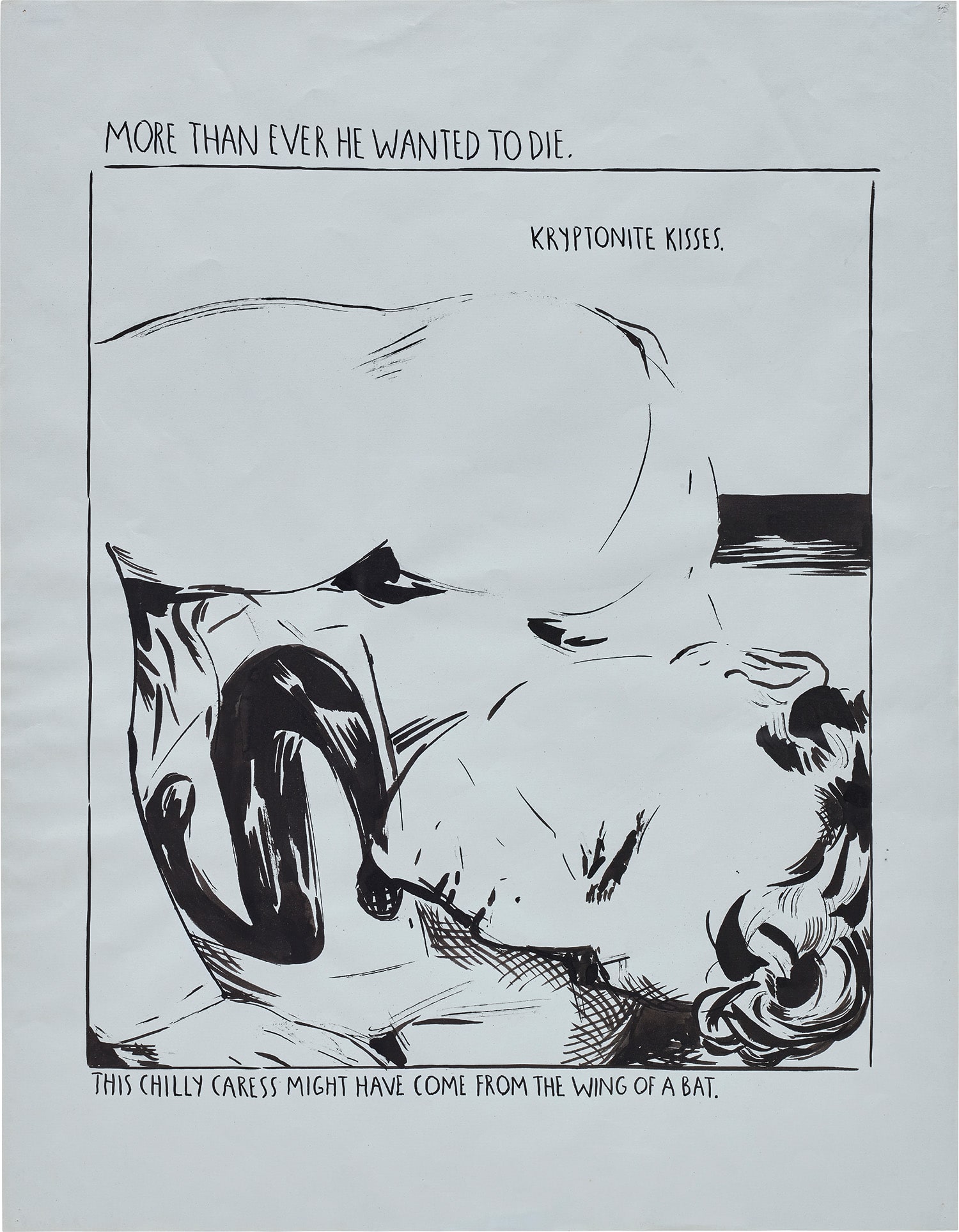 Raymond Pettibon — No Title (Kryptonite kisses)