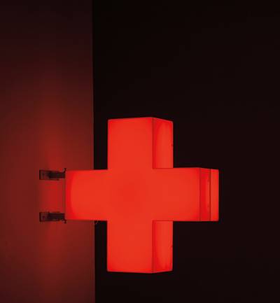 electric light, perspex, metal, transformer and wall bracket