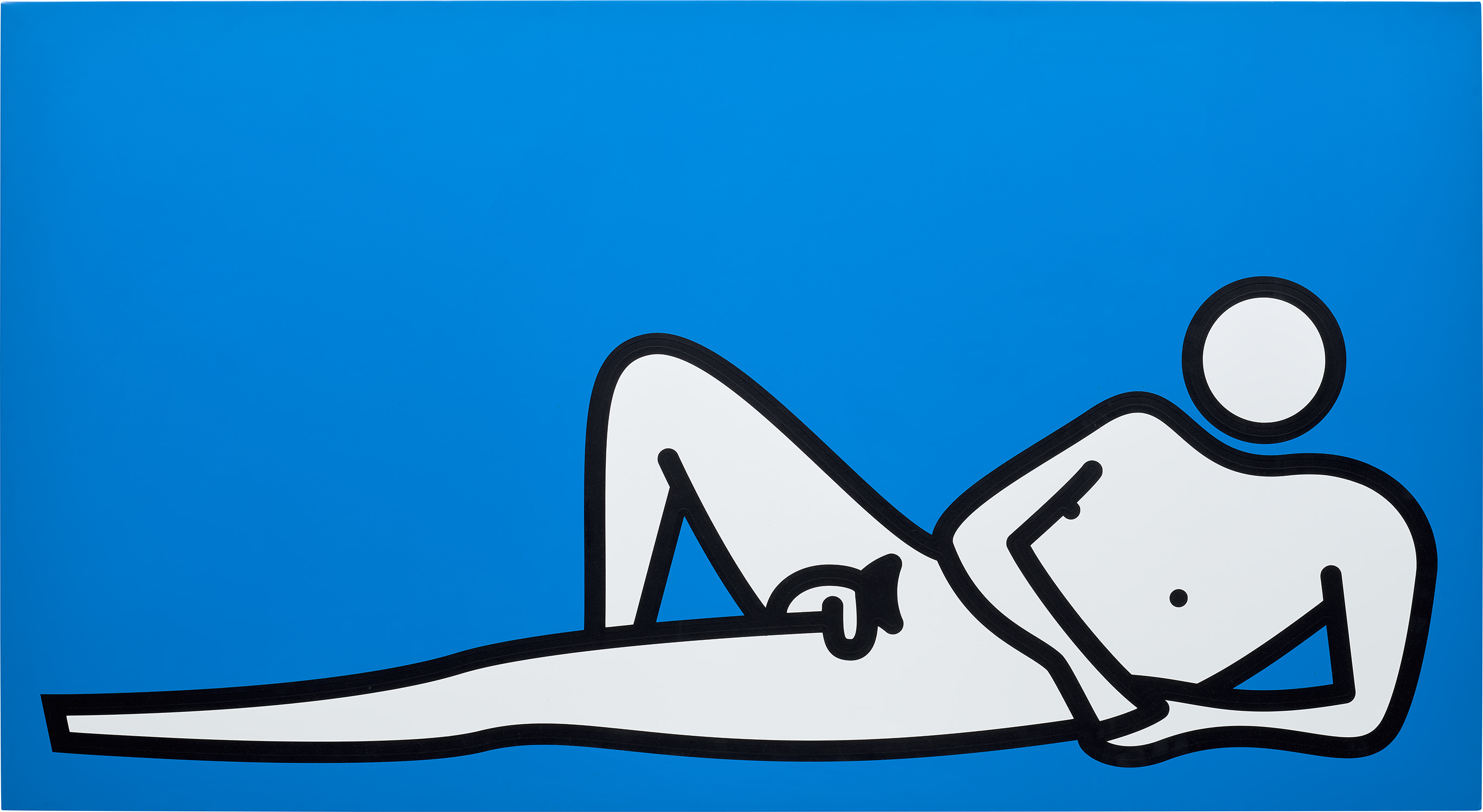 Julian Opie — Male Nude Lying Knee Up on Elbow