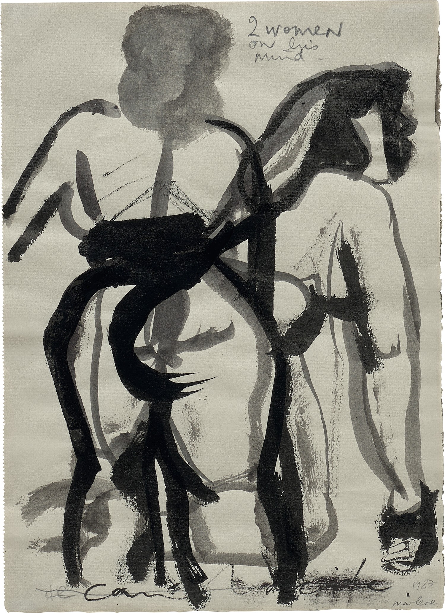 Marlene Dumas — 2 Women on his Mind, He can't decide