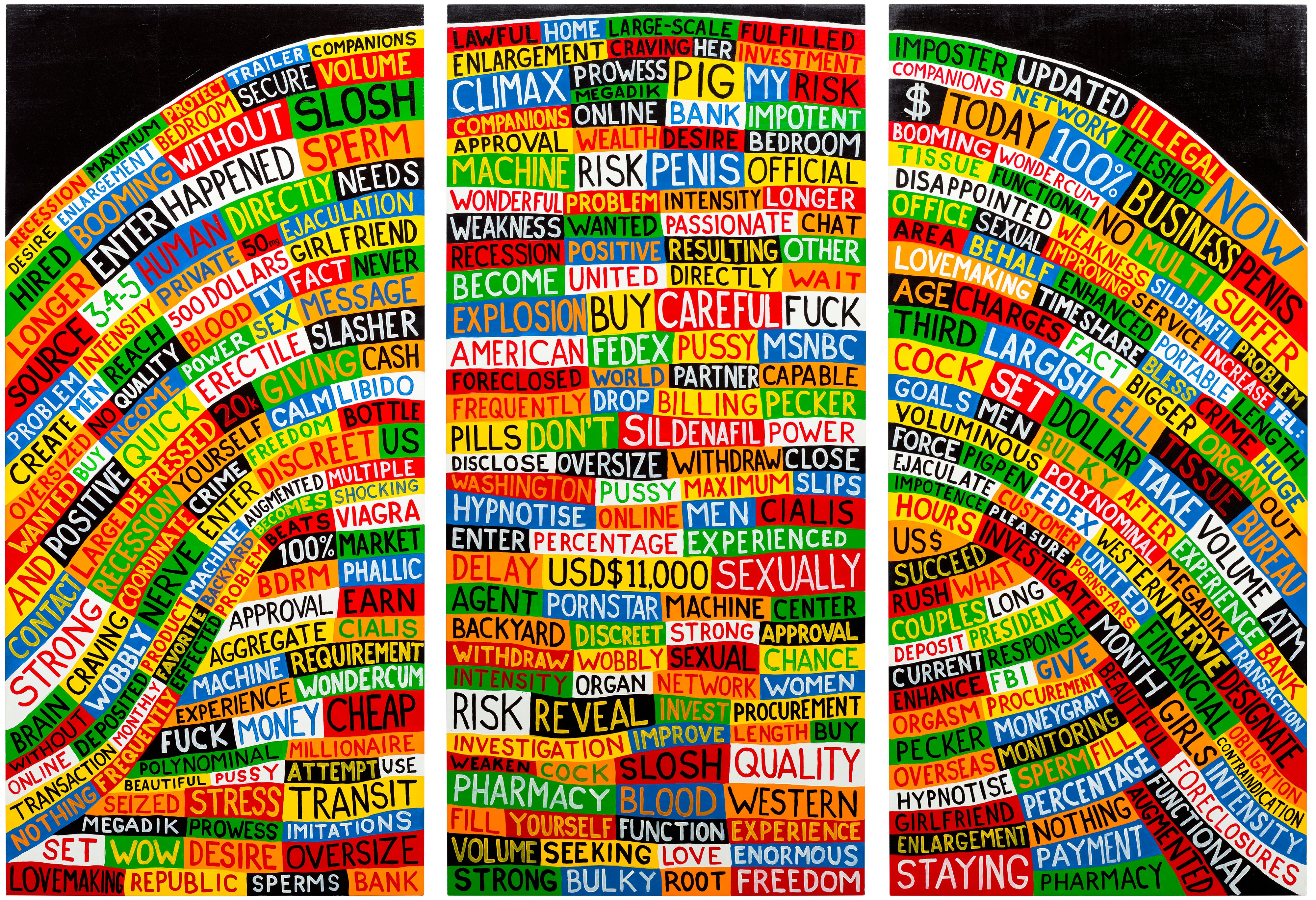 Stanley Donwood — Three works: (i) Problem Intensity; (ii) Become United; (iii) Business Penis