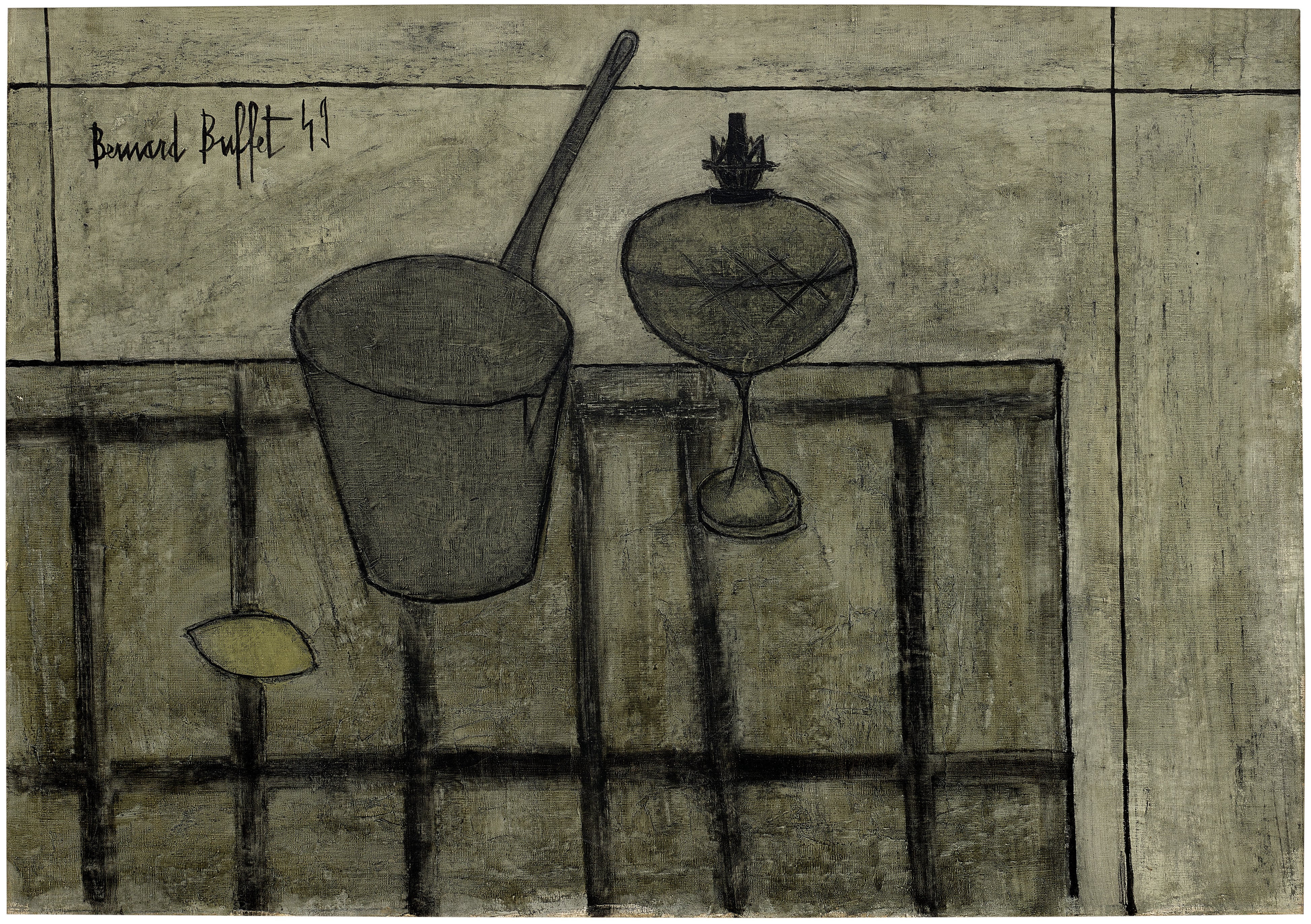 Bernard Buffet — Casserole et lampe à pétrole