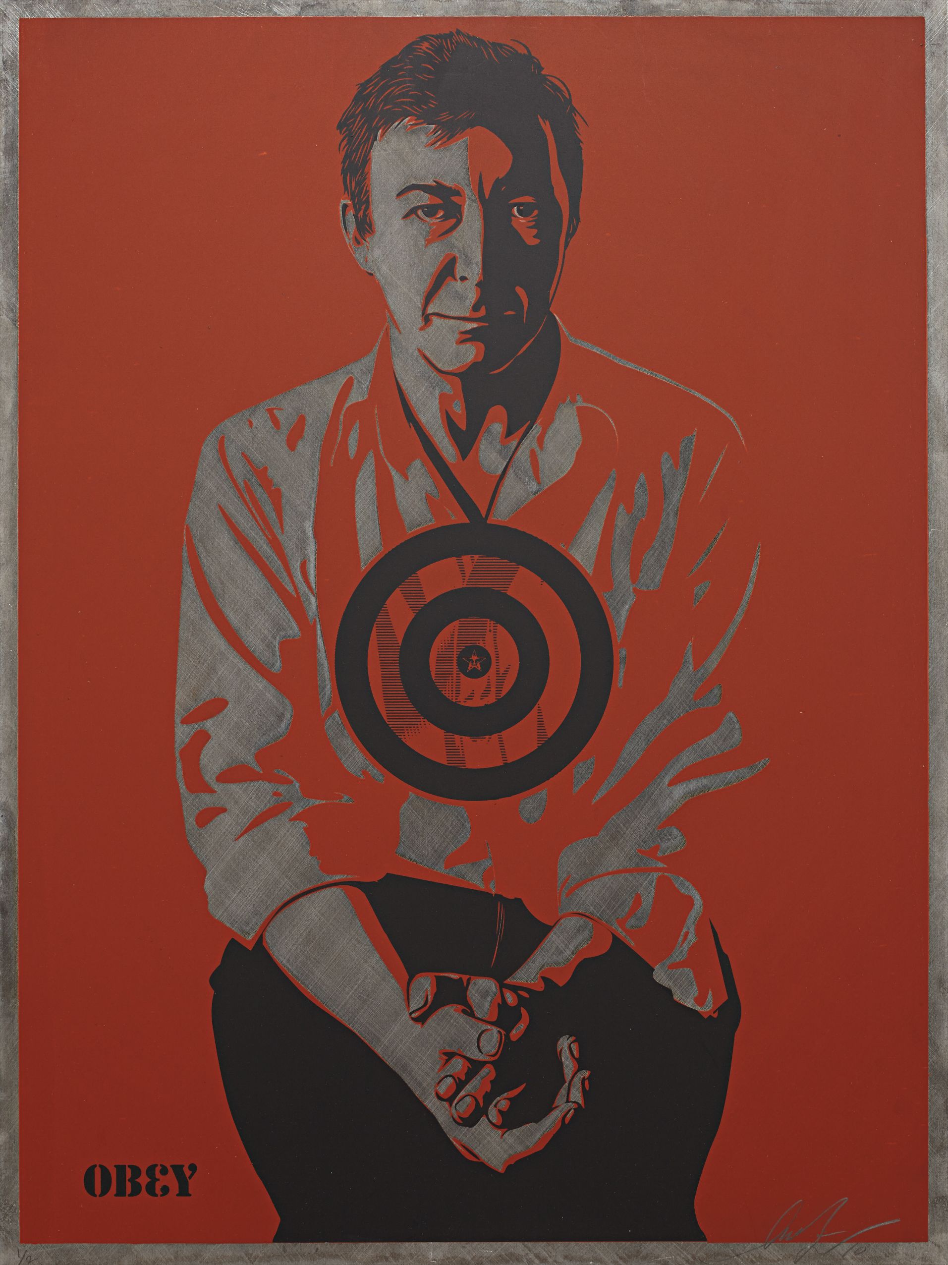 Shepard Fairey — Jasper Johns Red