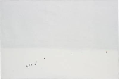 After years spent creating abstract works in the wake of the Soviet State in the early 1990s, Ukrainian artist Anatoliy Kryvolap chose to return to figurative depictions of the Ukrainian landscape. The present lot forms part of the artist’s “Ukrainian Motive” series, in which he reflects on the inherent symbolism in the barren, yet meditative, desert landscape of his homeland.