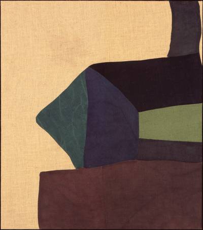 sewn jute, in artist's frame